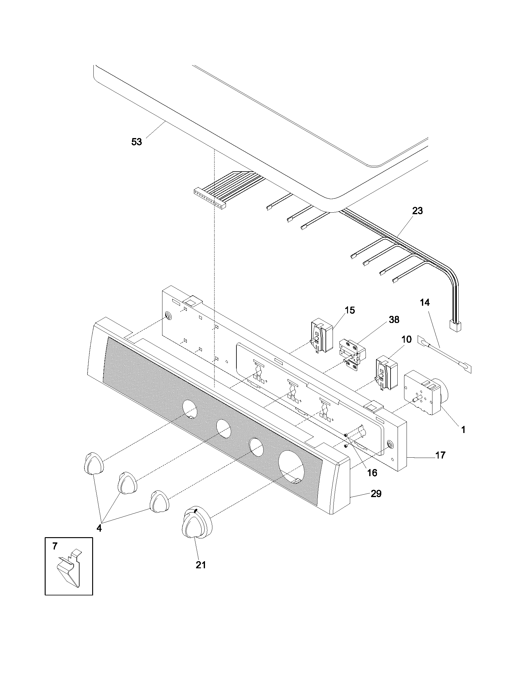 Gibson GEF331AS0 control panel diagram