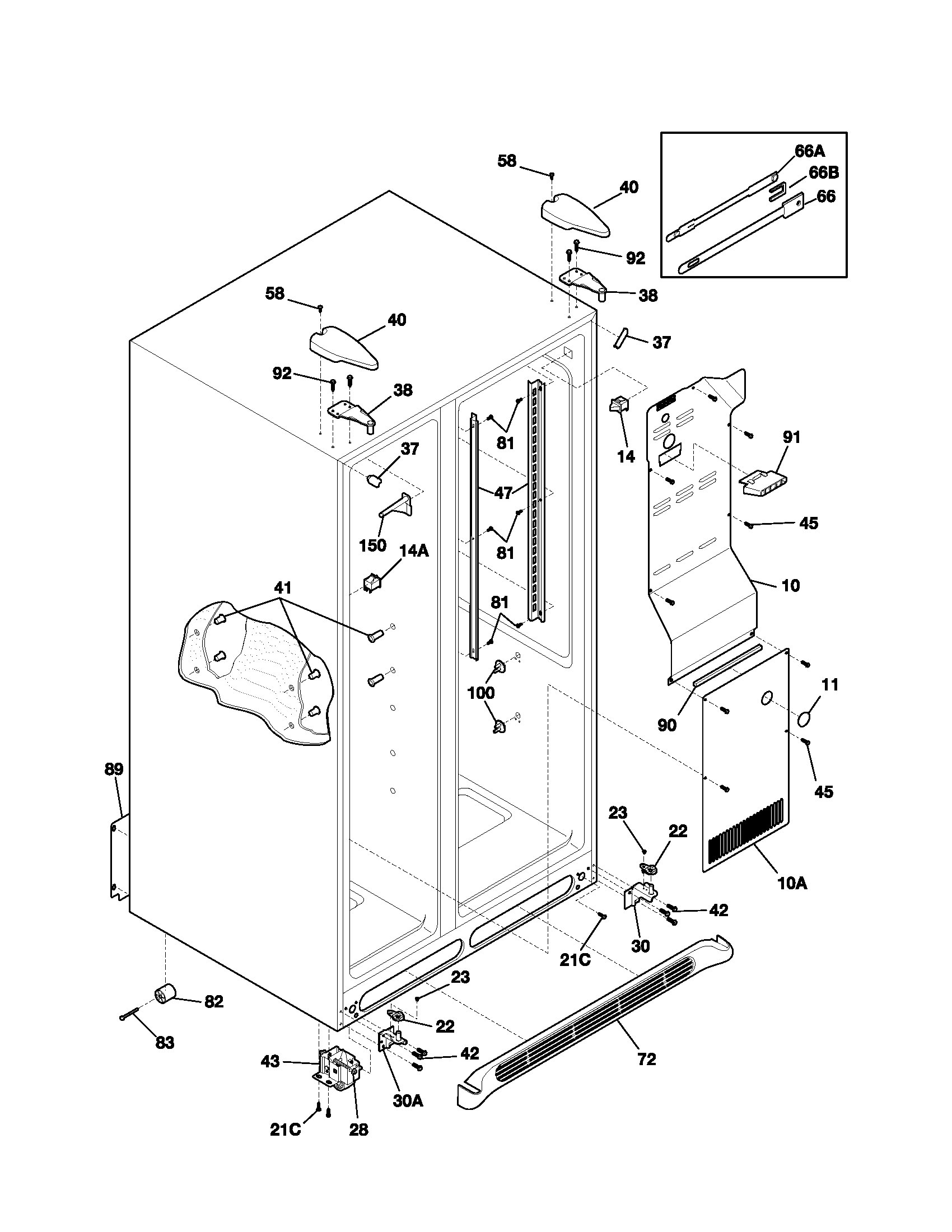 Frigidaire GLHS267ZAB0 cabinet diagram