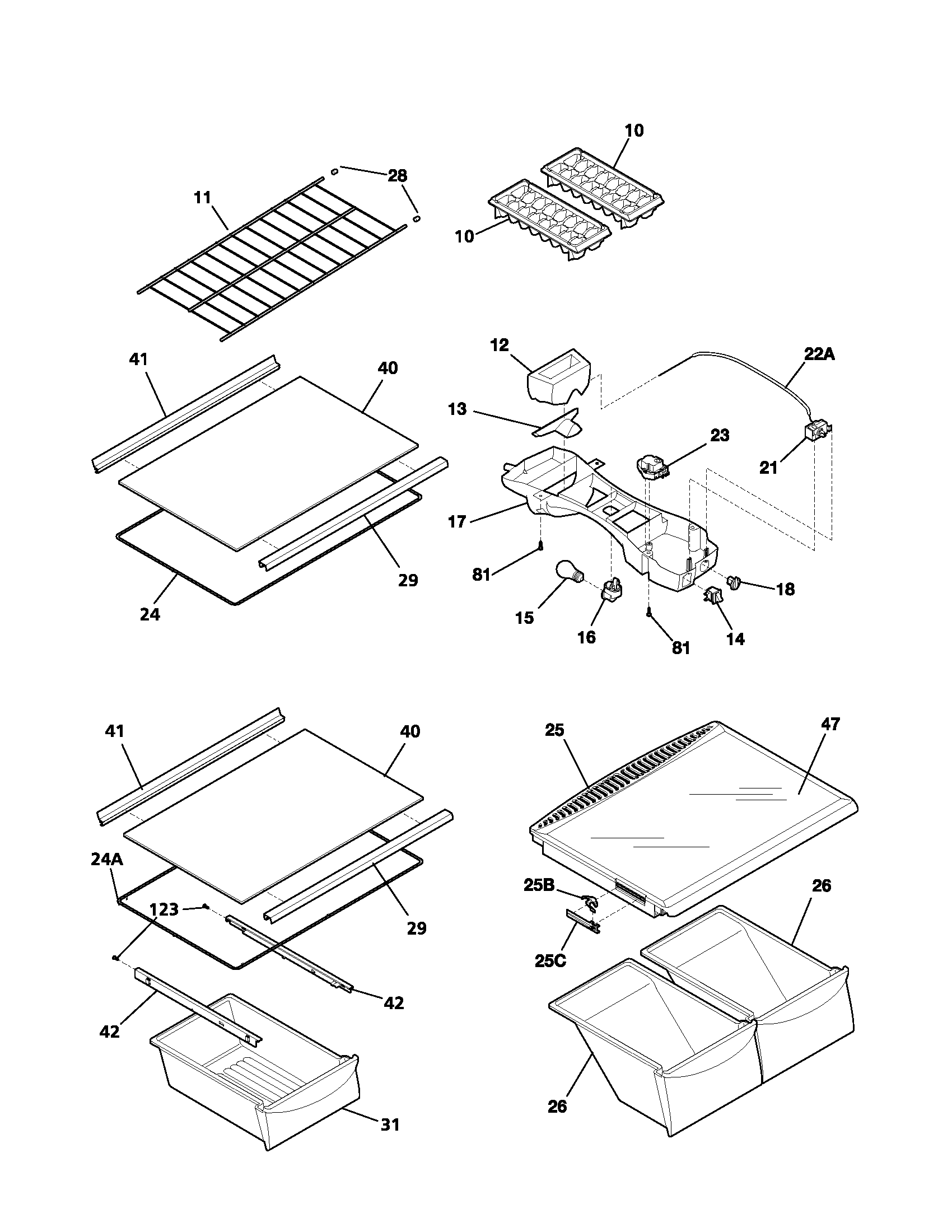 Gibson GRT21G6AW1 shelves diagram