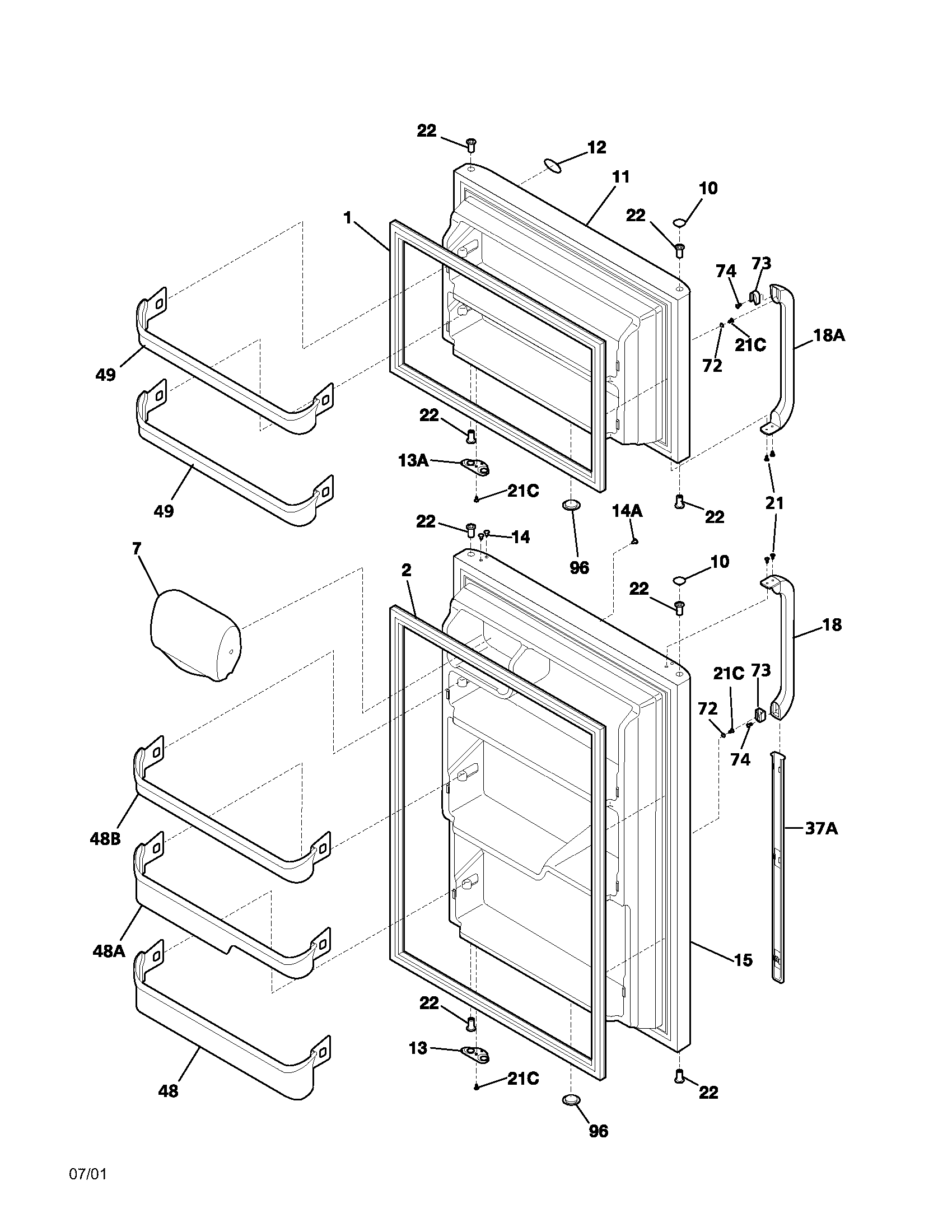 Gibson GRT21R6AQ1 door diagram