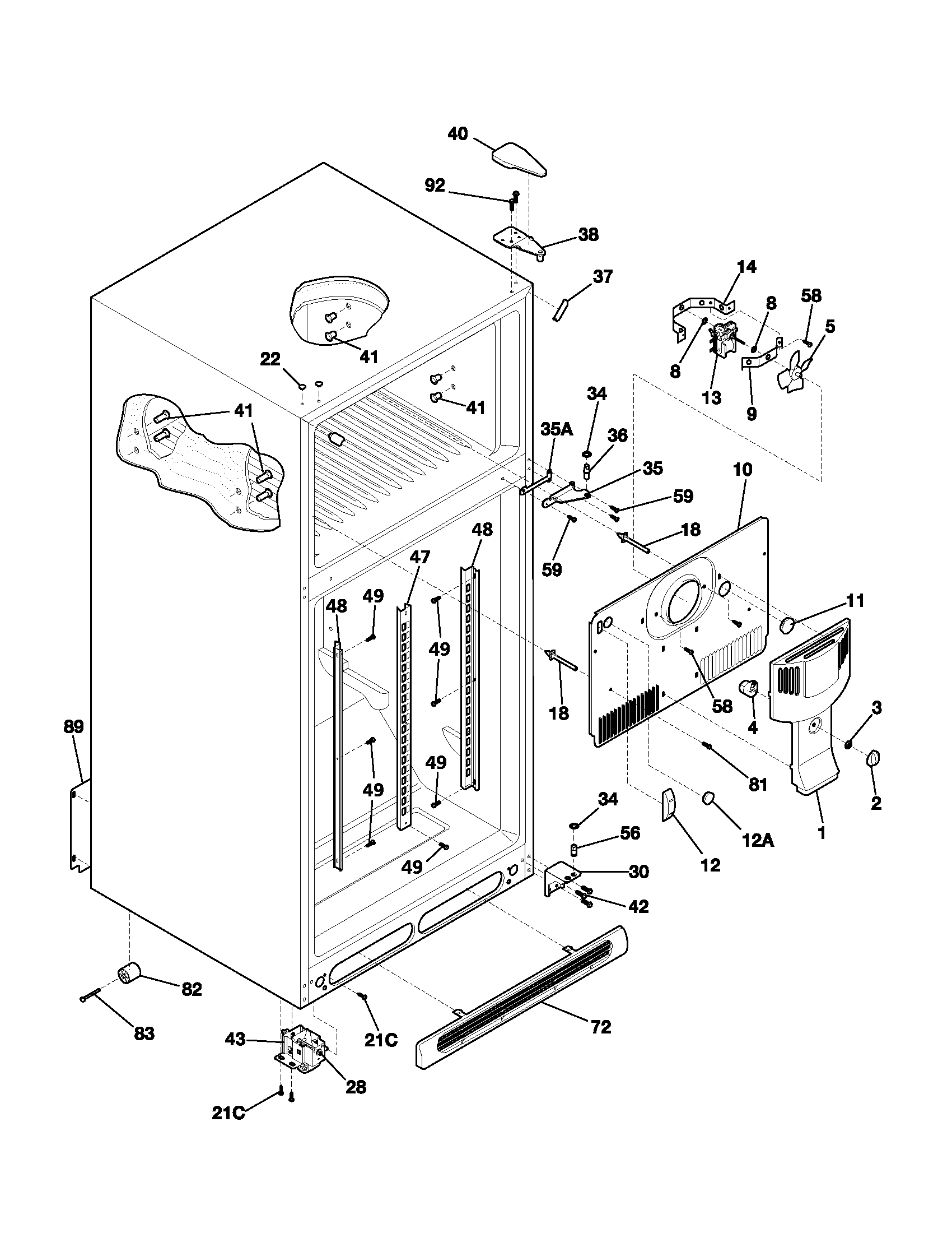 Gibson GRT21R6AQ1 cabinet diagram