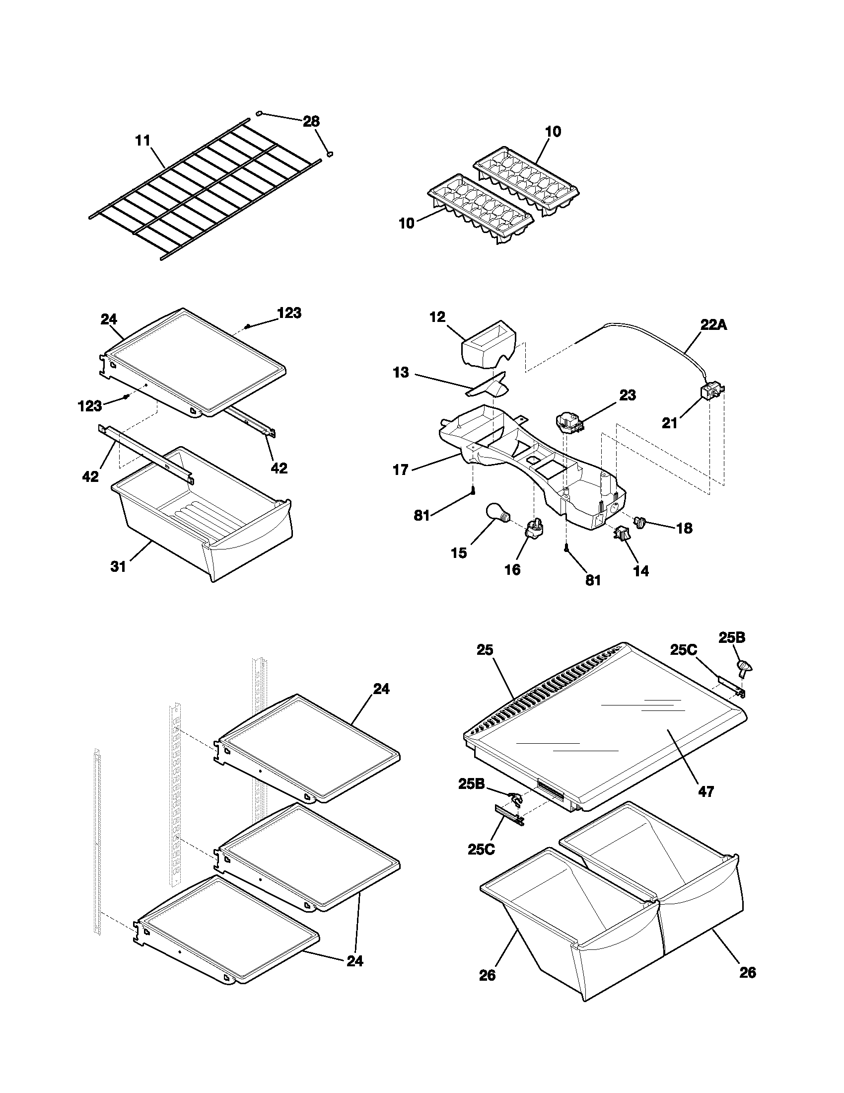Gibson GRT21R6AQ1 shelves diagram