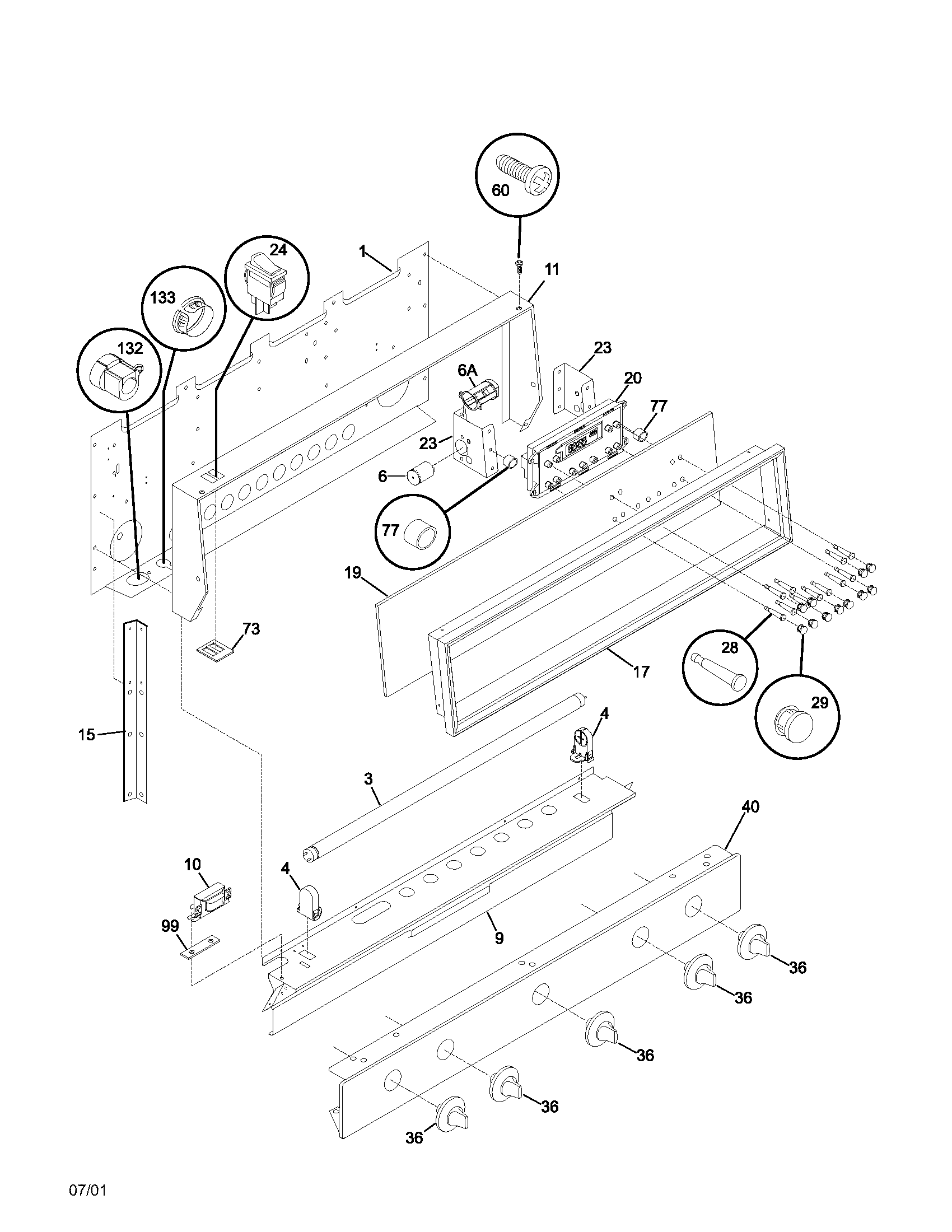 Tappan TGF657BFU1 backguard diagram