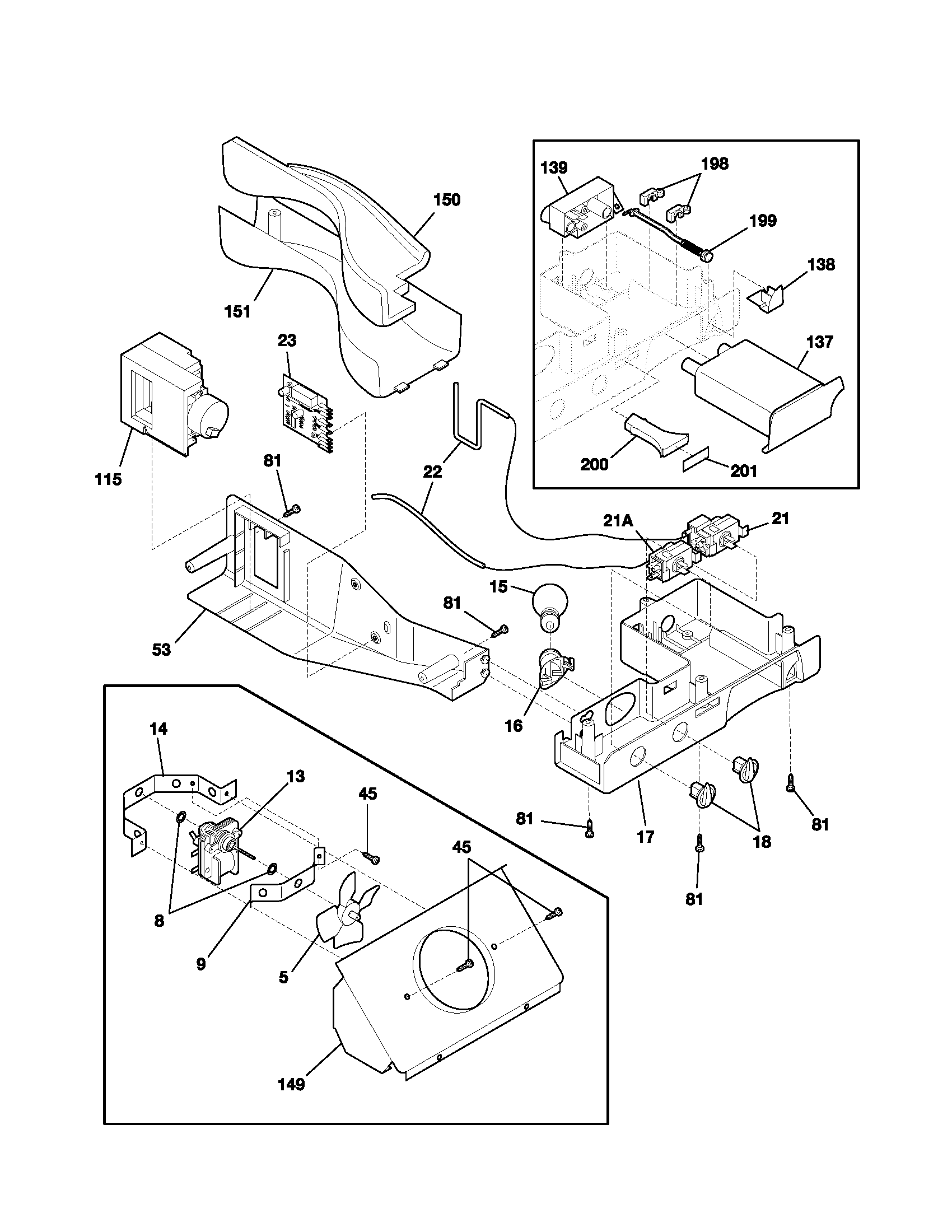 Frigidaire FRS23HF5AW1 controls diagram