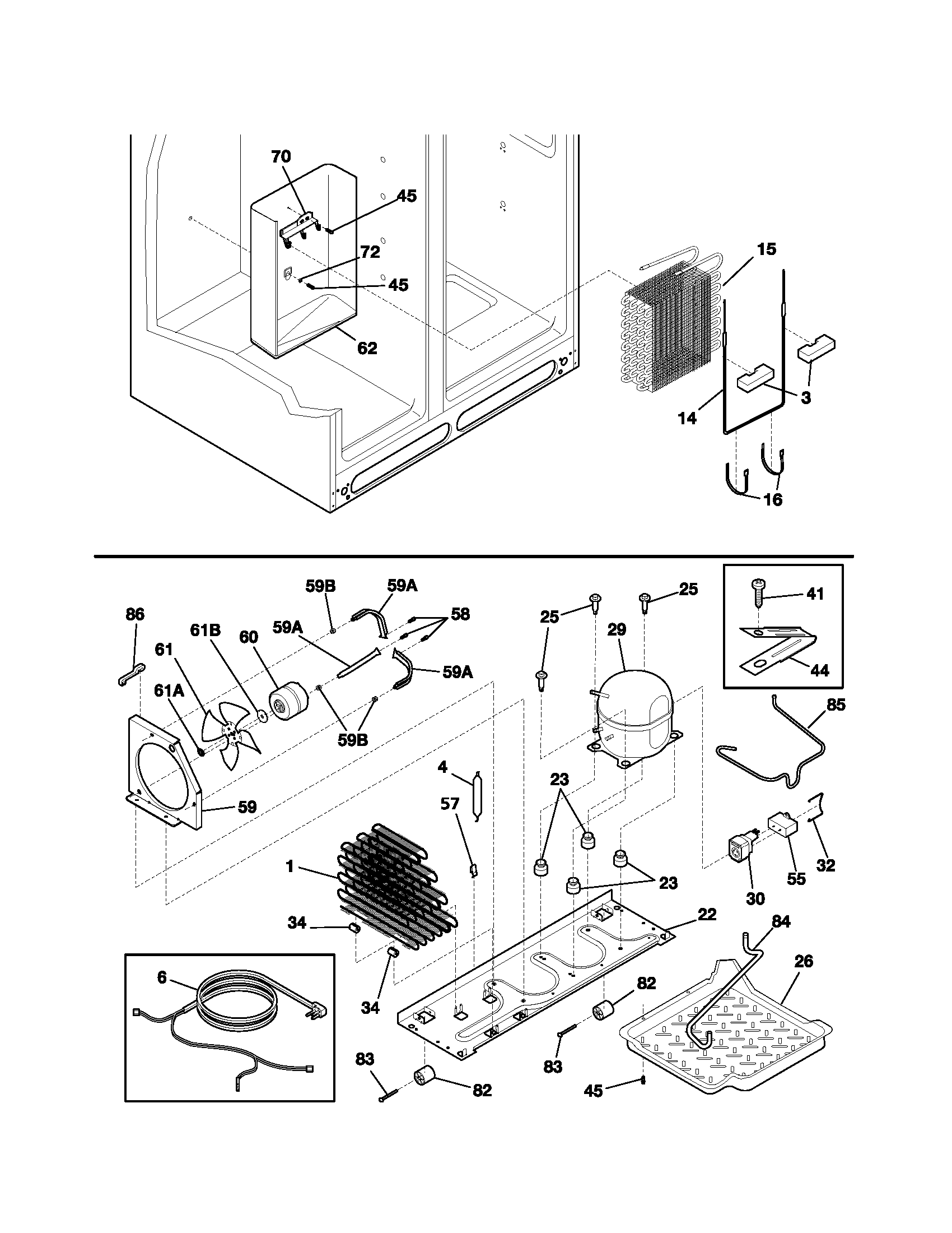 Frigidaire FRS23HF5AW1 system diagram