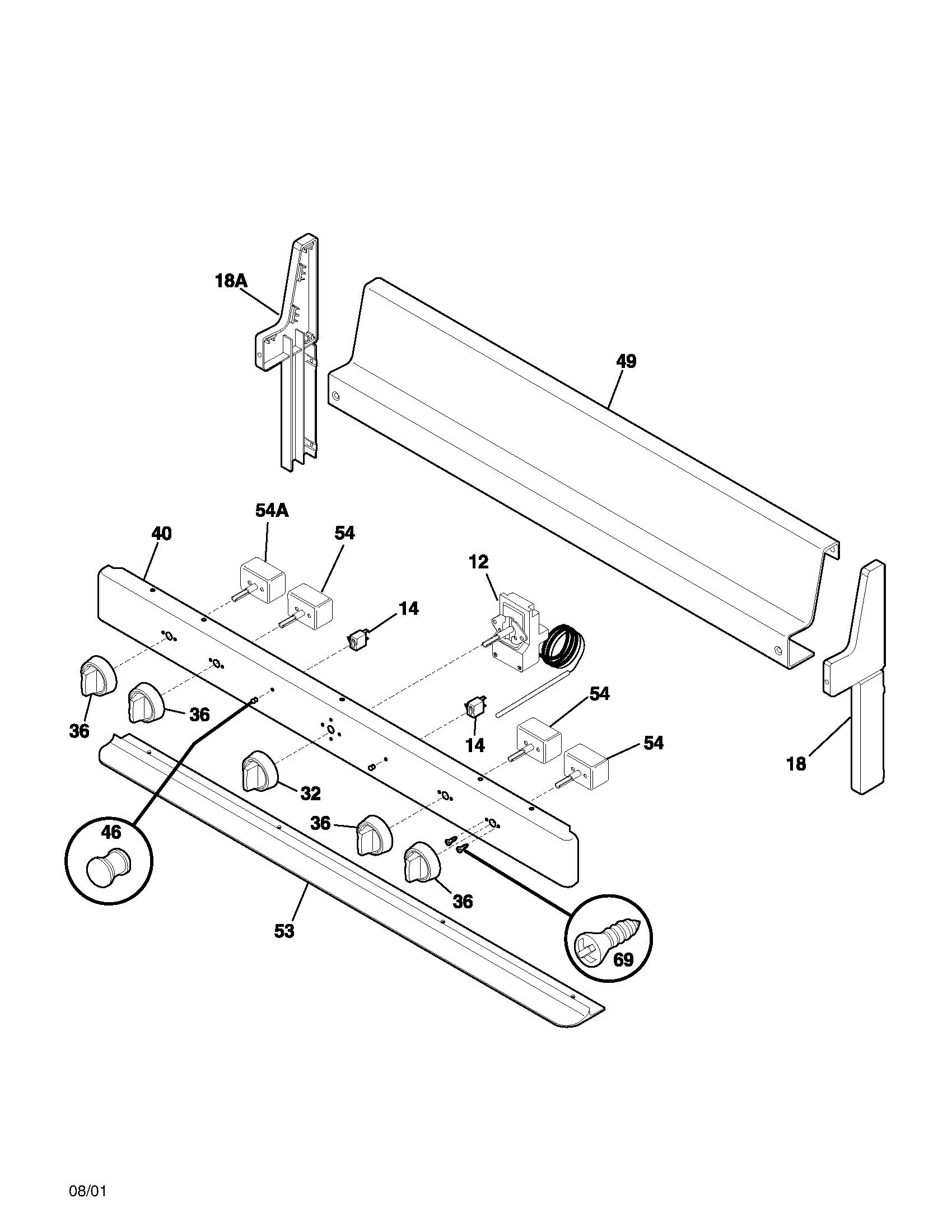 Tappan TEF303AWA backguard diagram