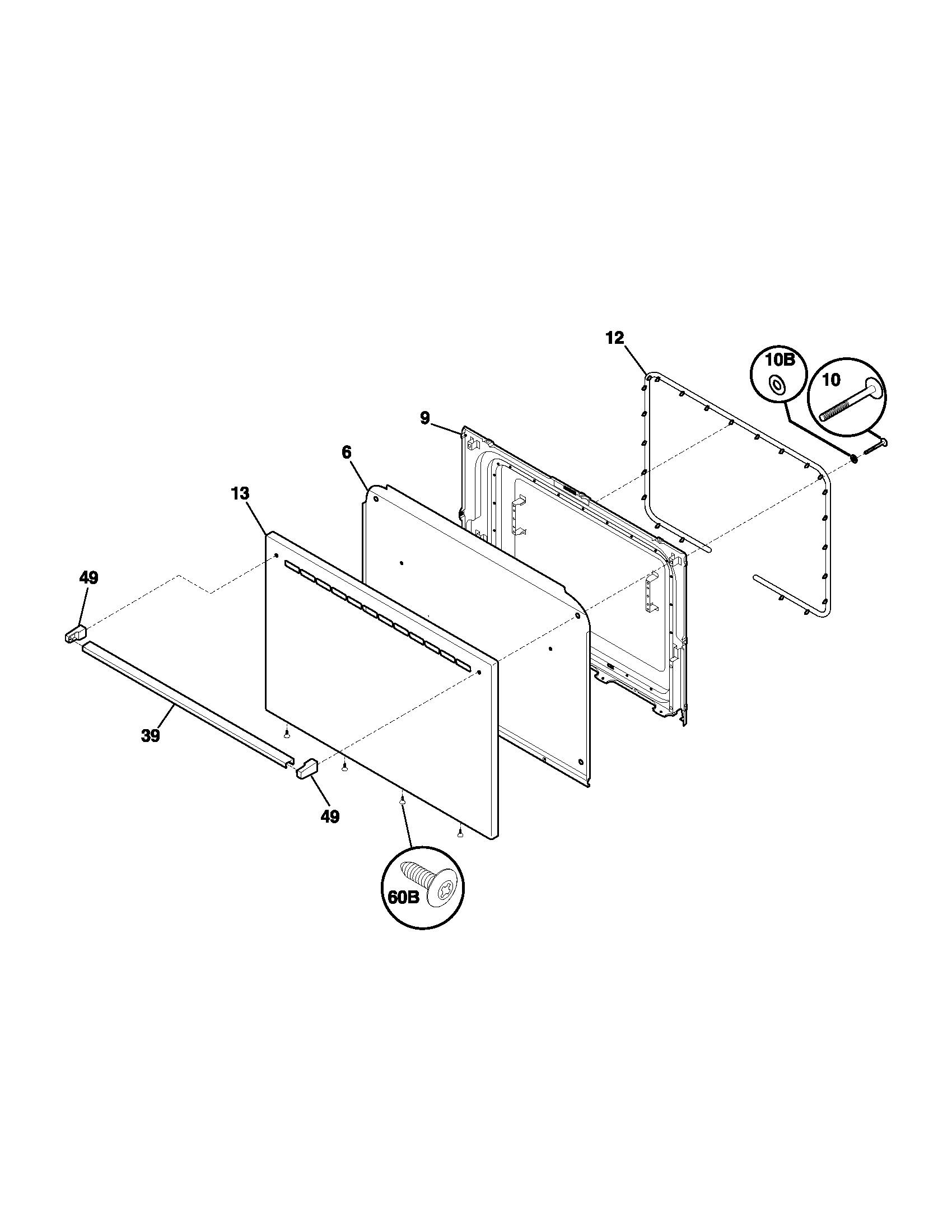 Tappan TEF303AWA door diagram