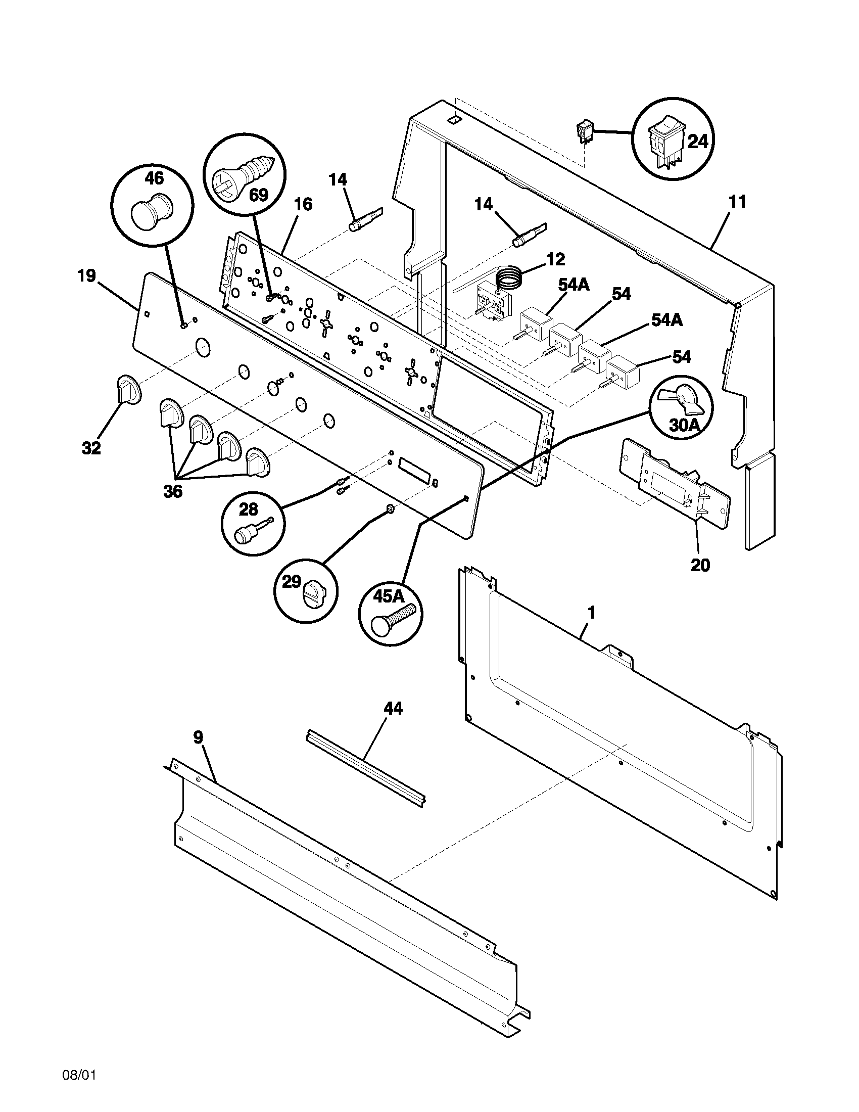 Frigidaire FFF318AWA backguard diagram