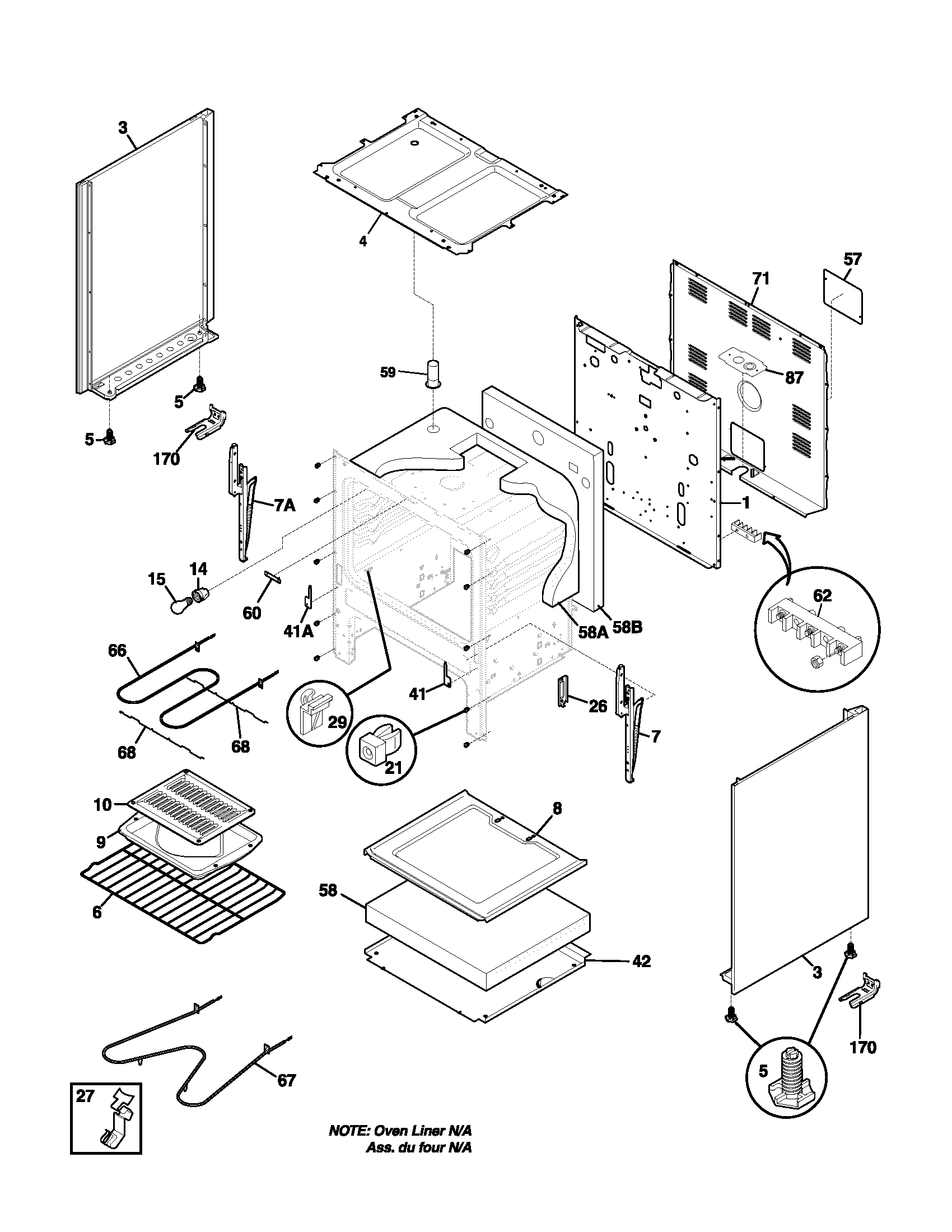 Frigidaire FFF318AWA body diagram