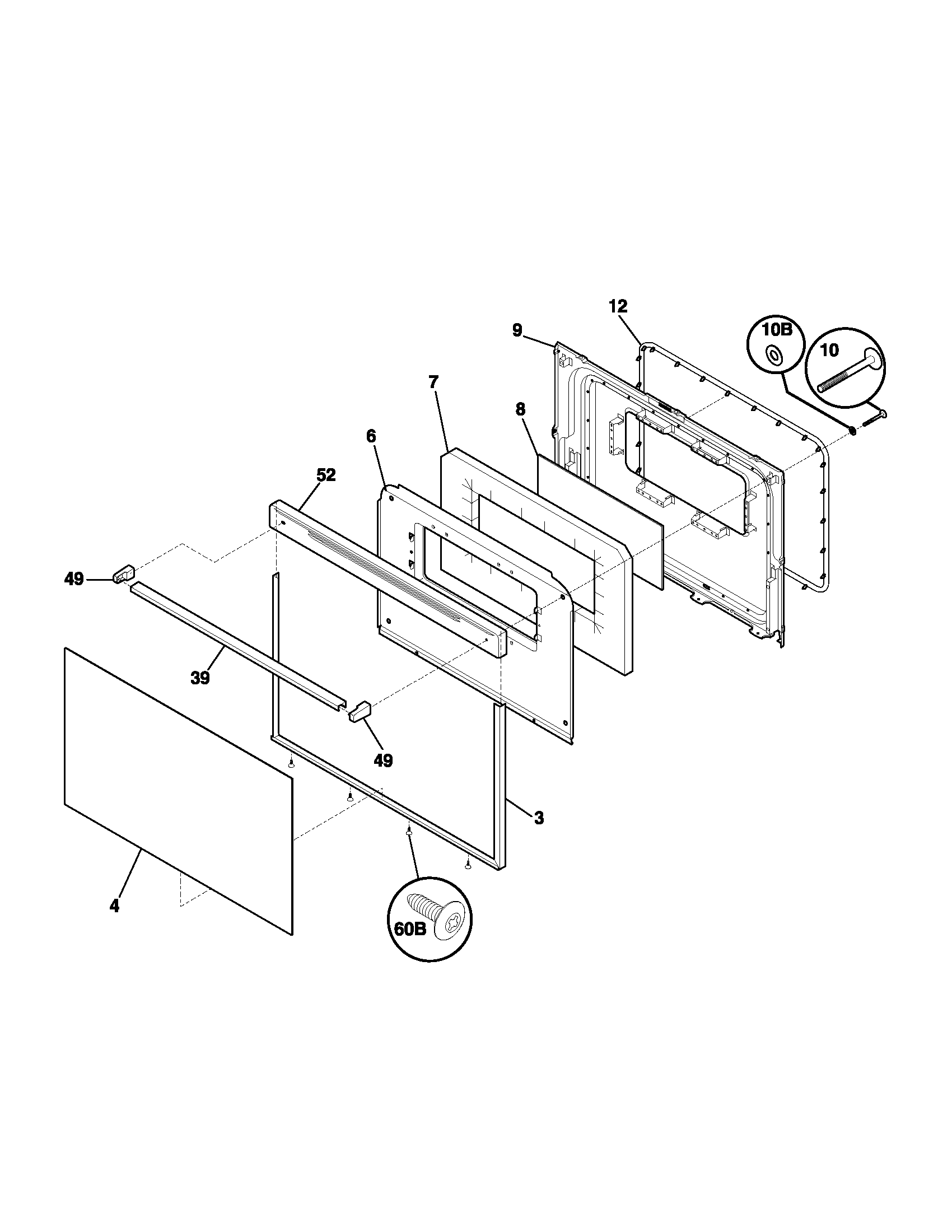 Frigidaire FFF318AWA door diagram
