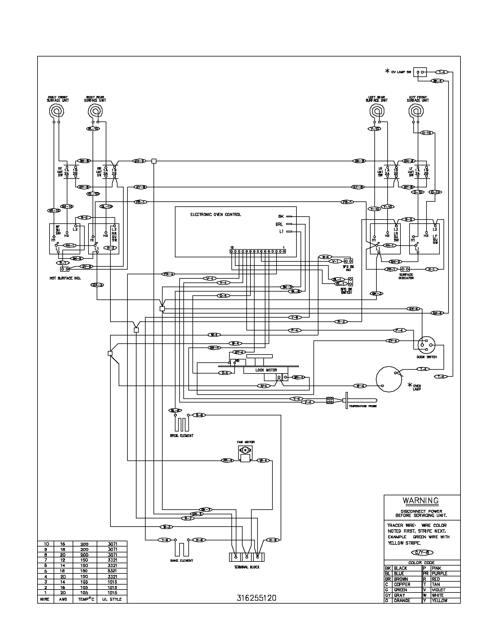 Frigidaire FEF376AQC wiring diagram diagram