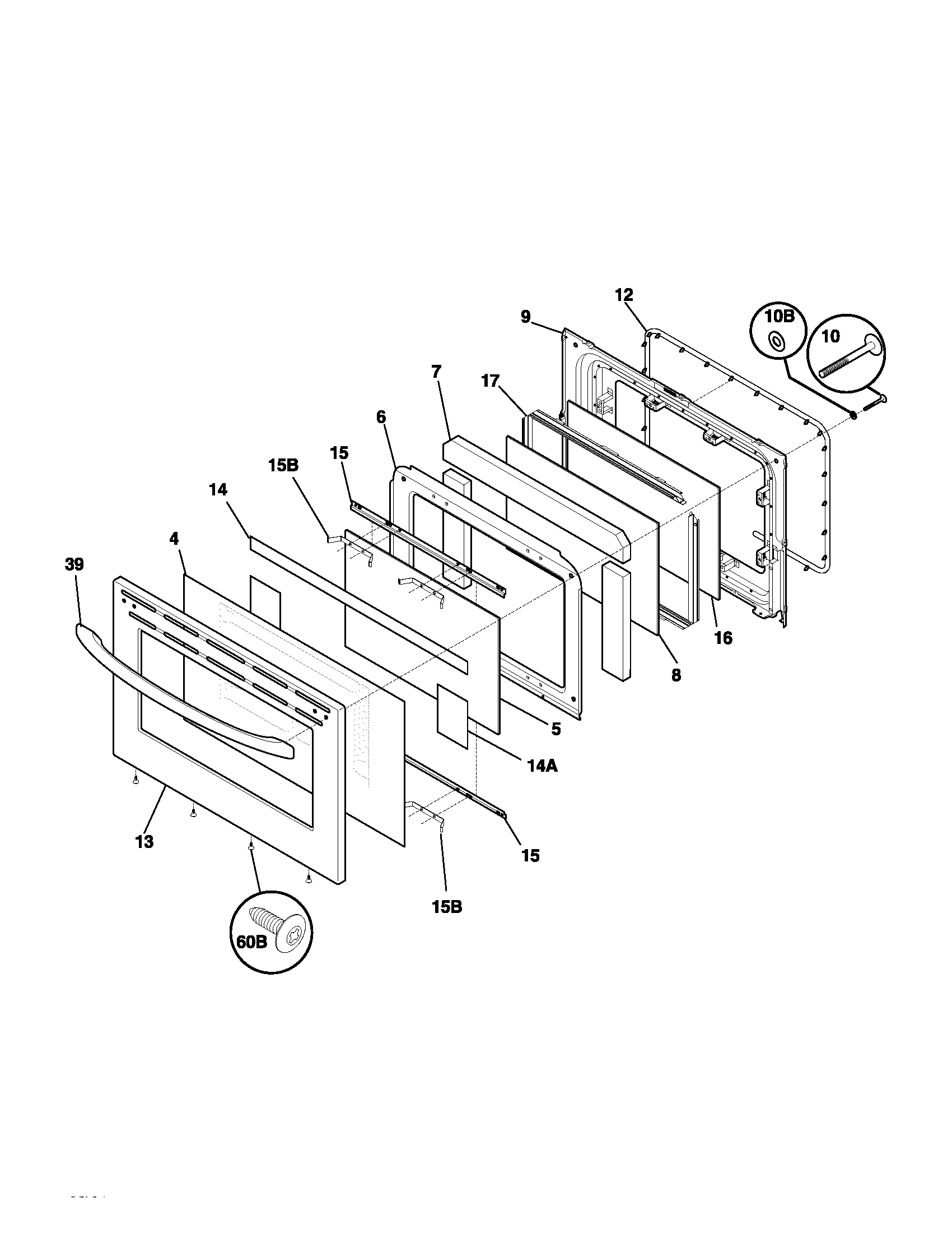 Frigidaire FEF379ACB door diagram