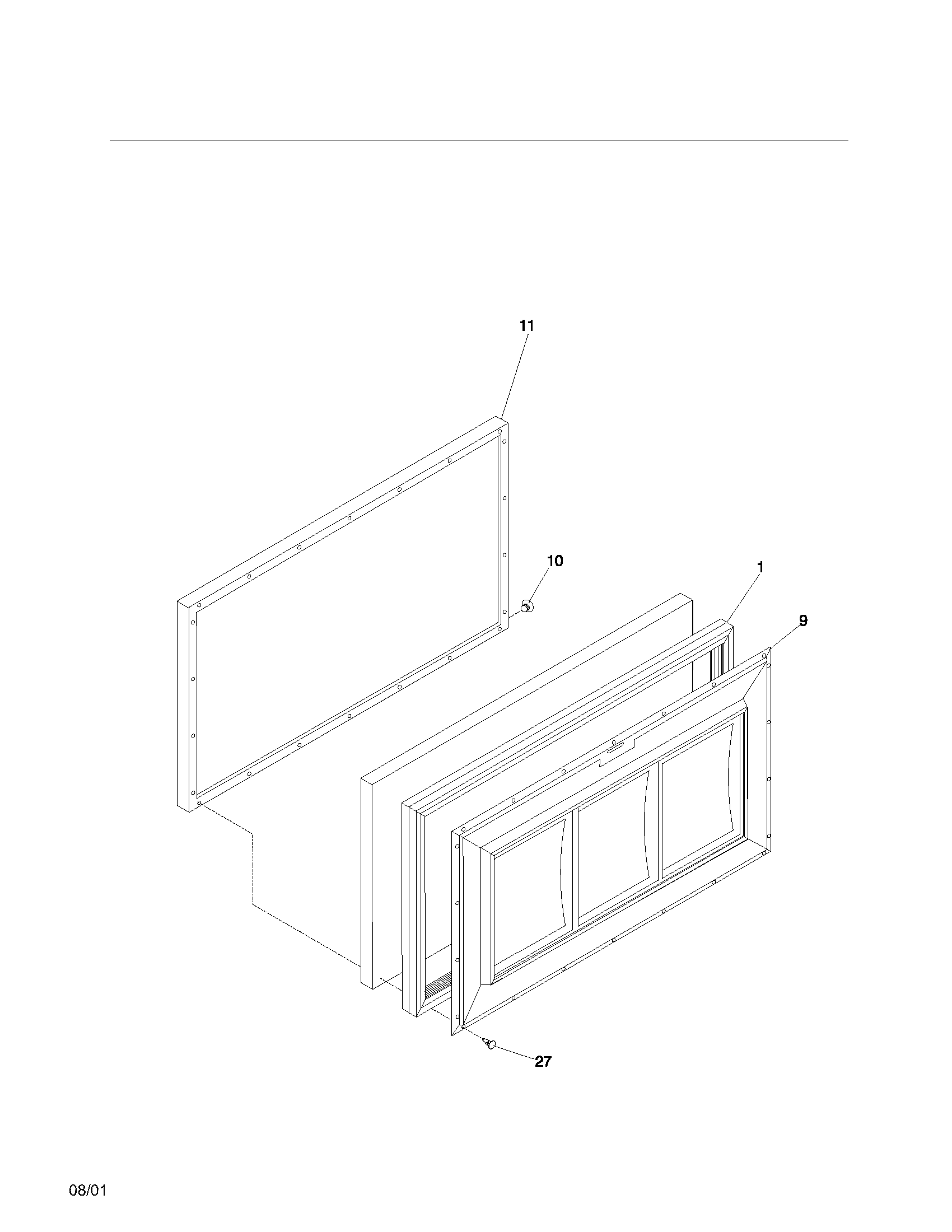 Frigidaire FFC07K0AW0 door diagram