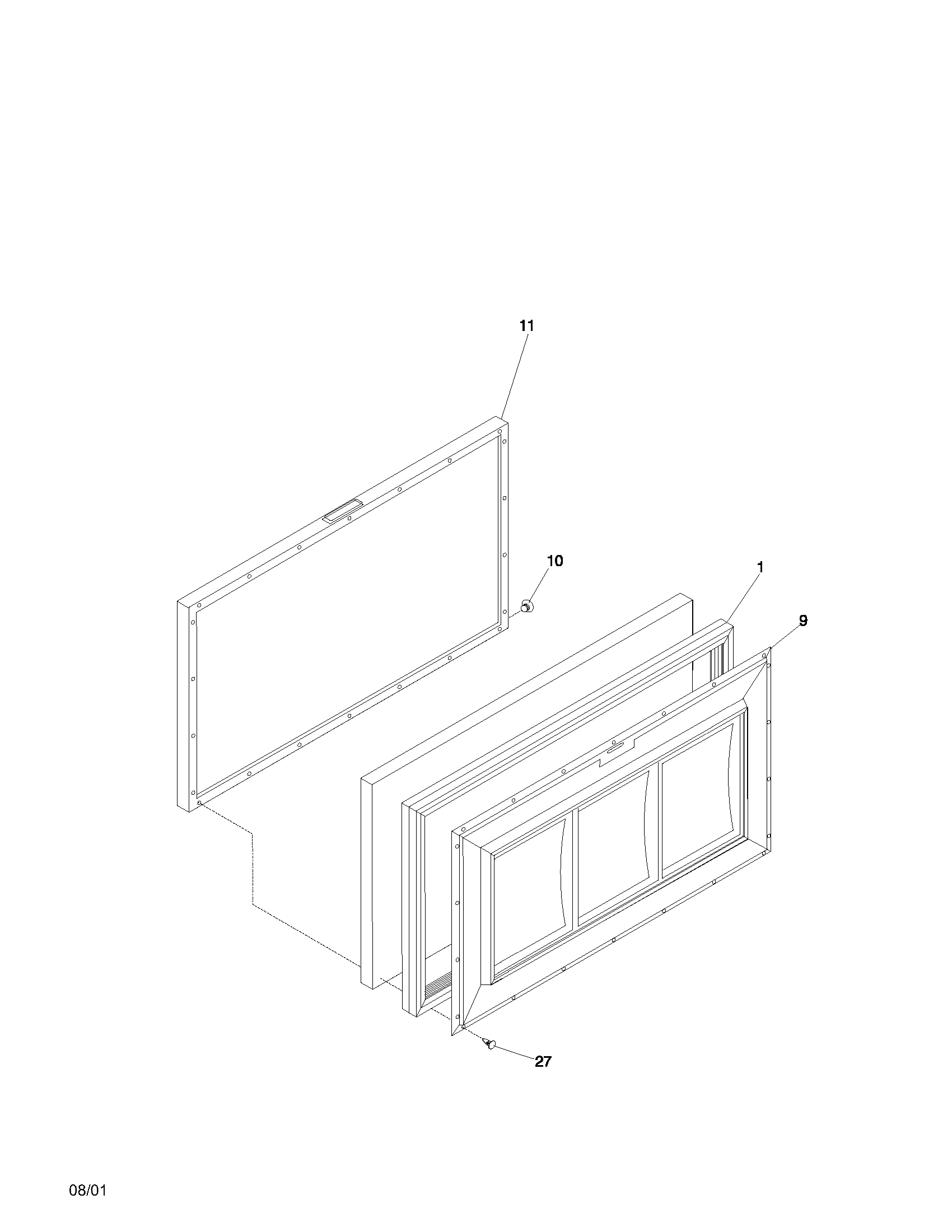 Kenmore 25311311100 door diagram