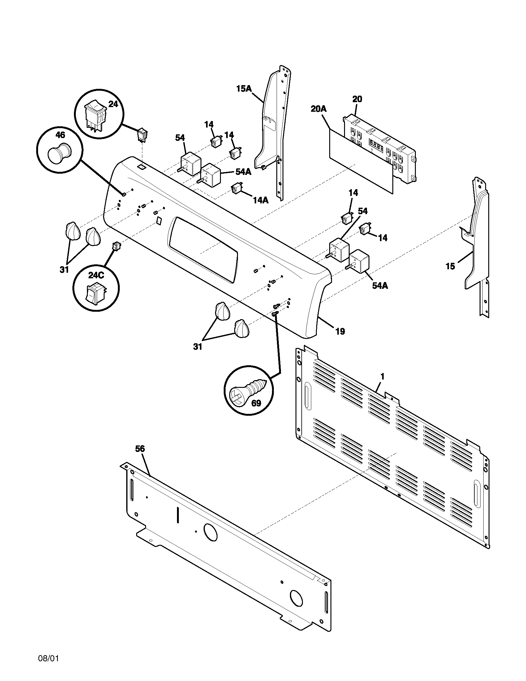 Frigidaire GLEF376ASB backguard diagram