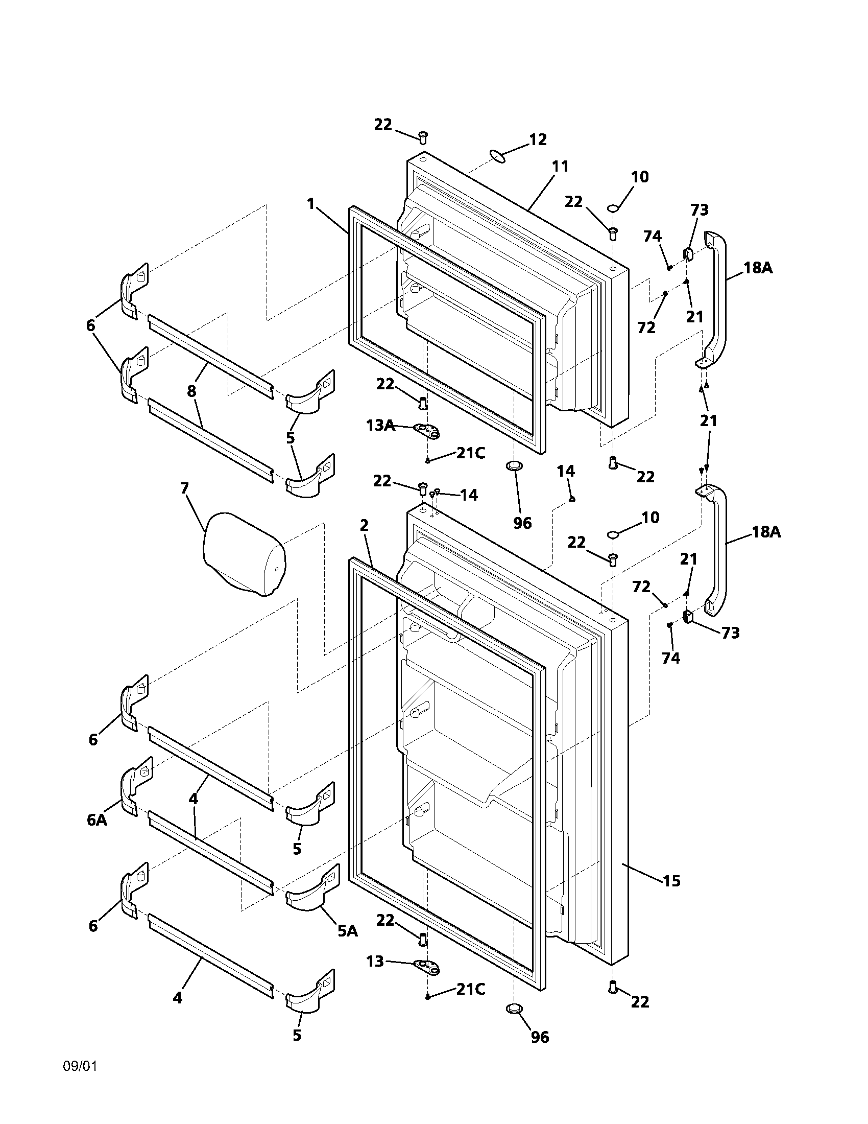 Gibson GRT17G4AW0 doors diagram