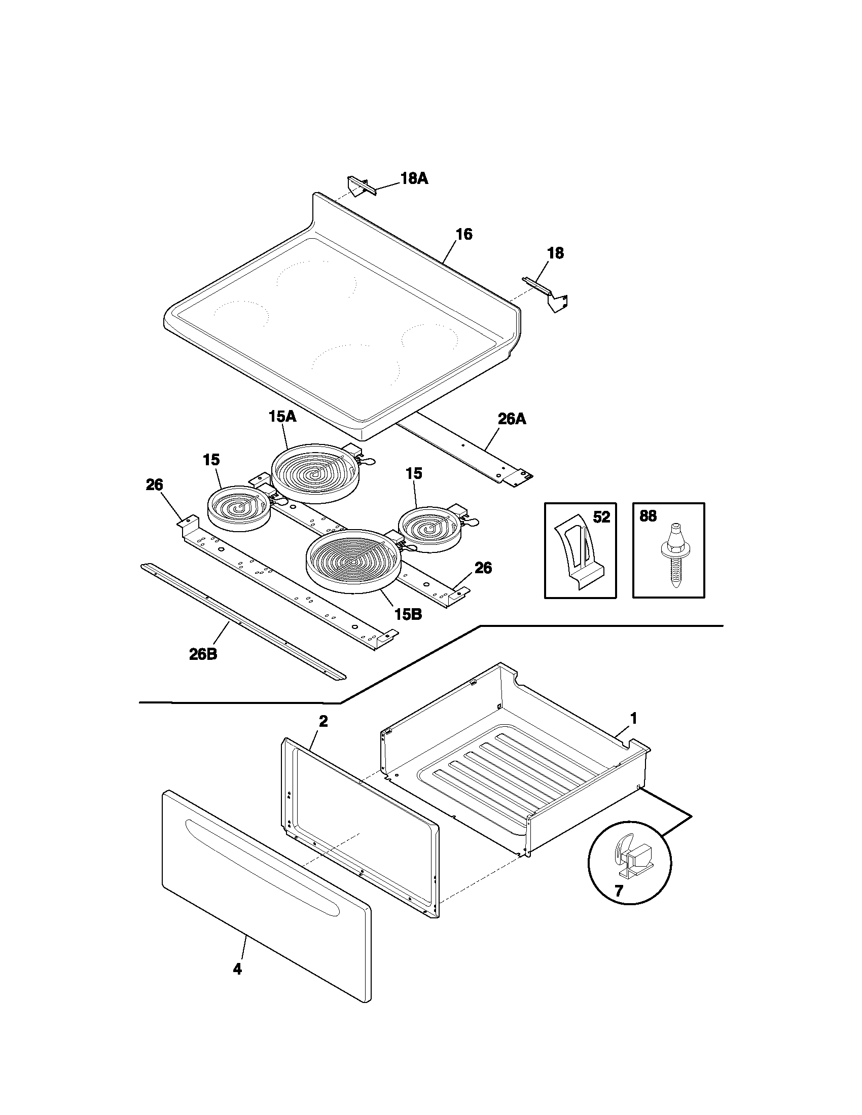 Kenmore 79095202101 top/drawer diagram