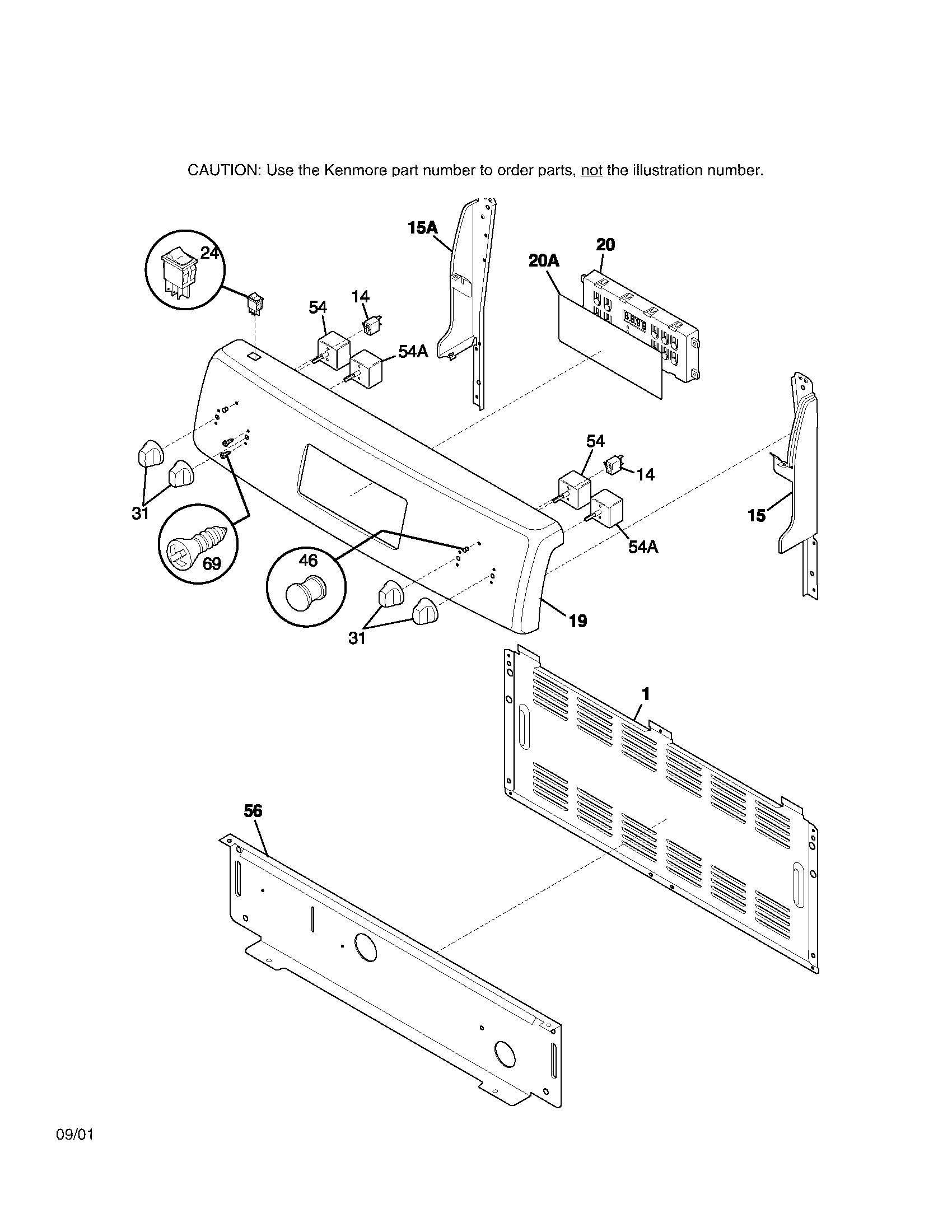 Kenmore 79095415101 backguard diagram