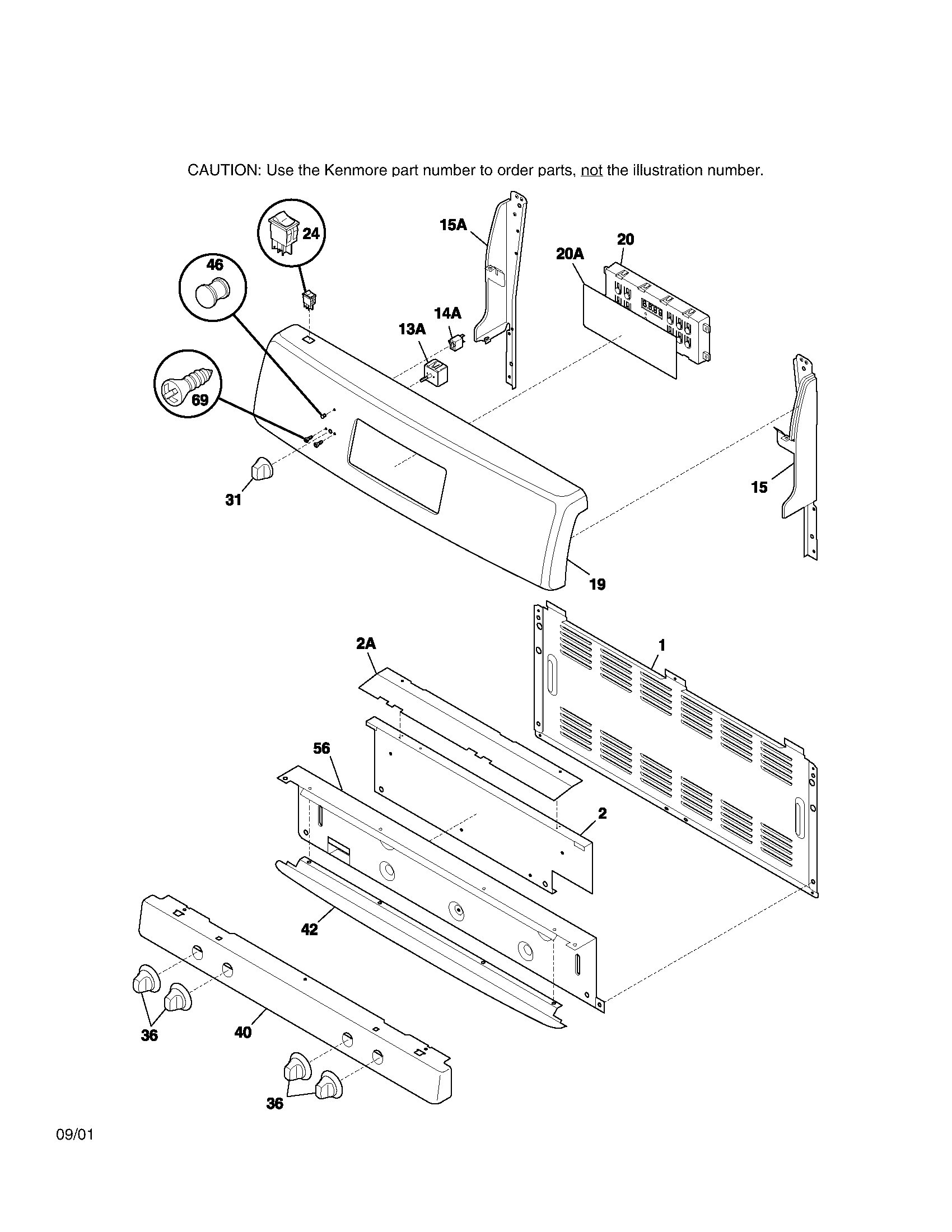 Kenmore 79075664101 backguard diagram