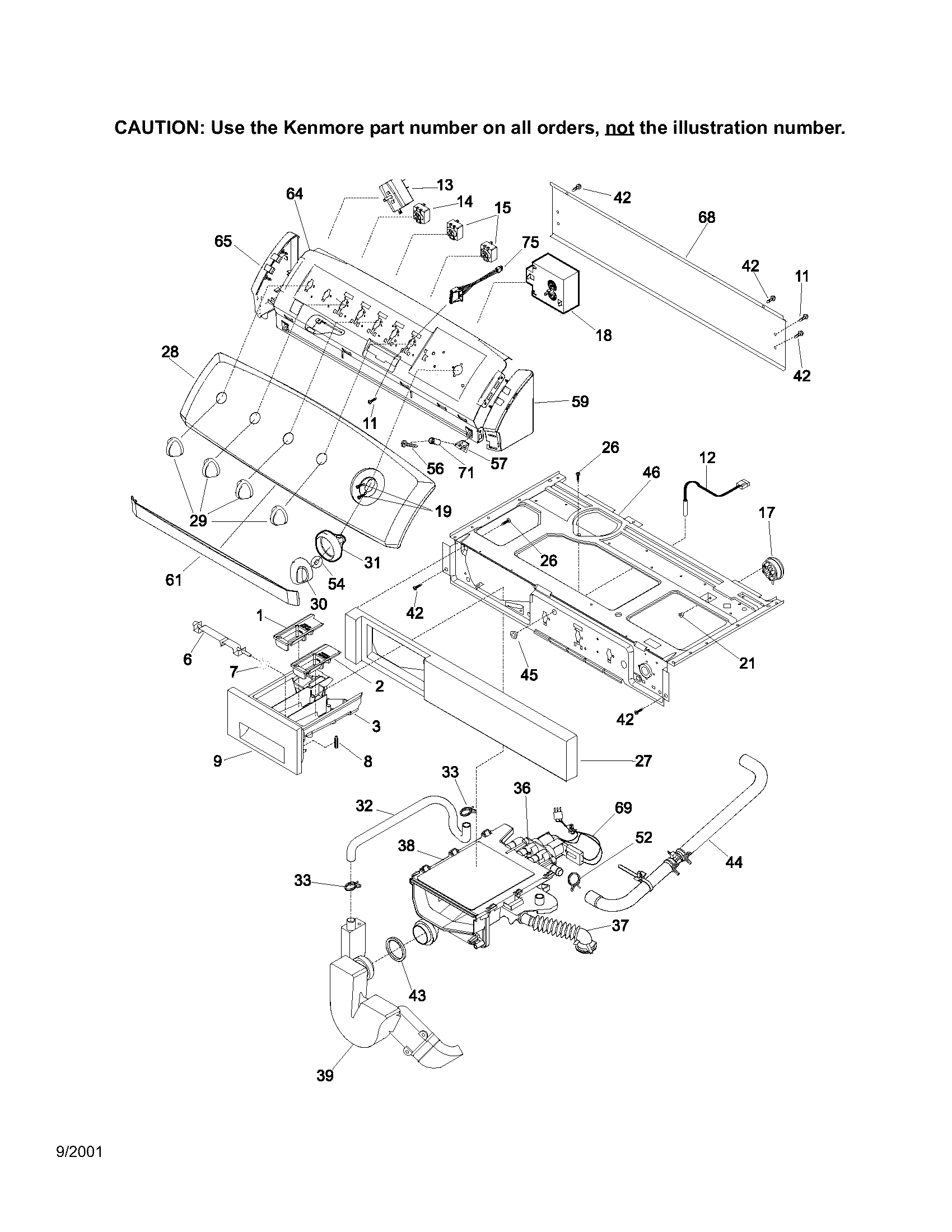 Kenmore 41742052100 backguard diagram