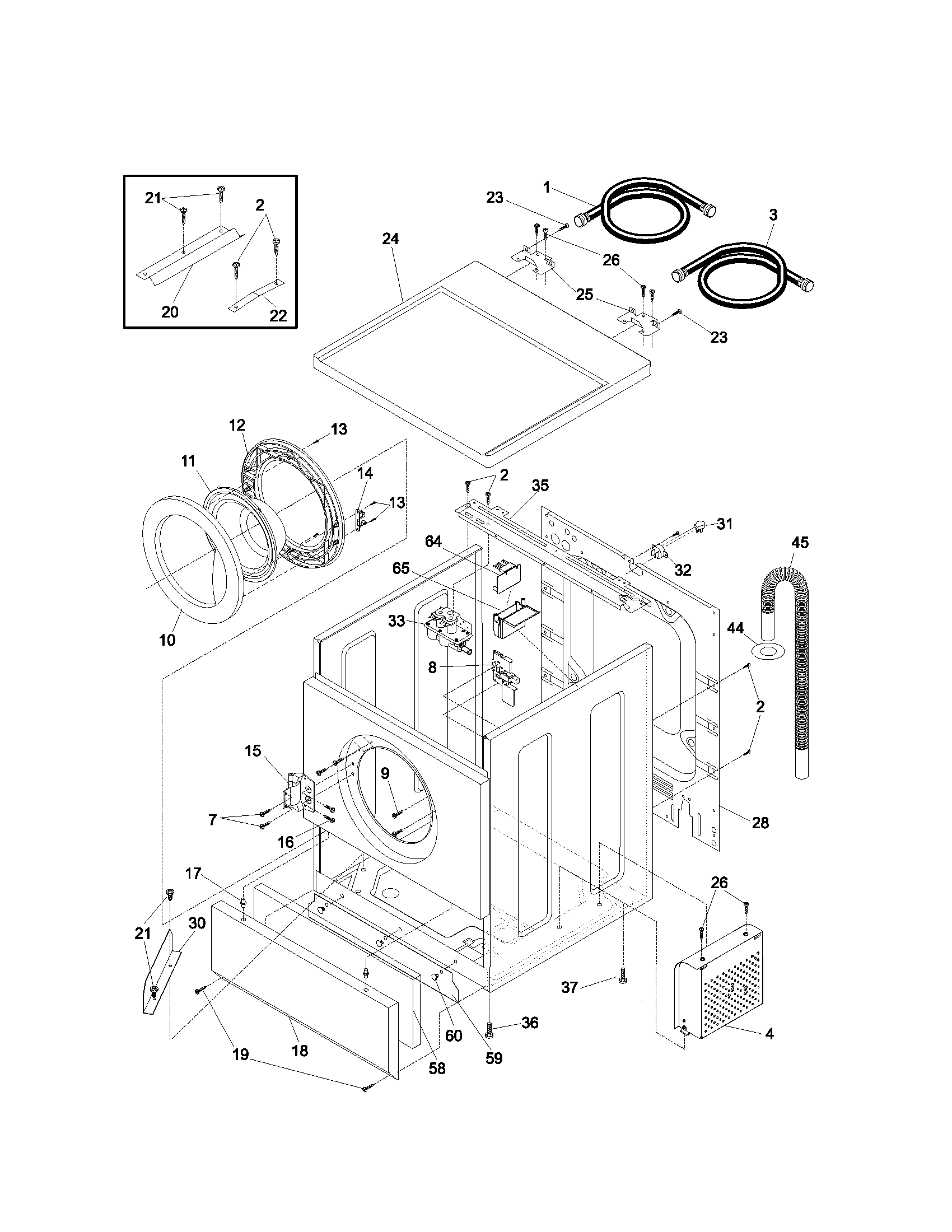 Kenmore 41742052100 cabinet diagram