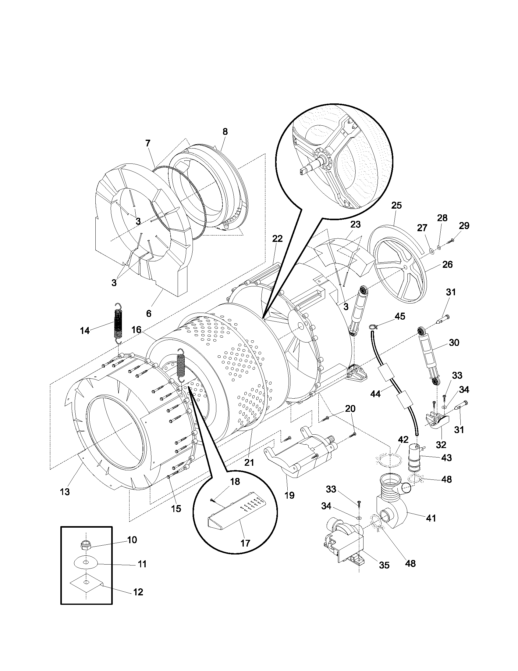 Kenmore 41742052100 tub diagram