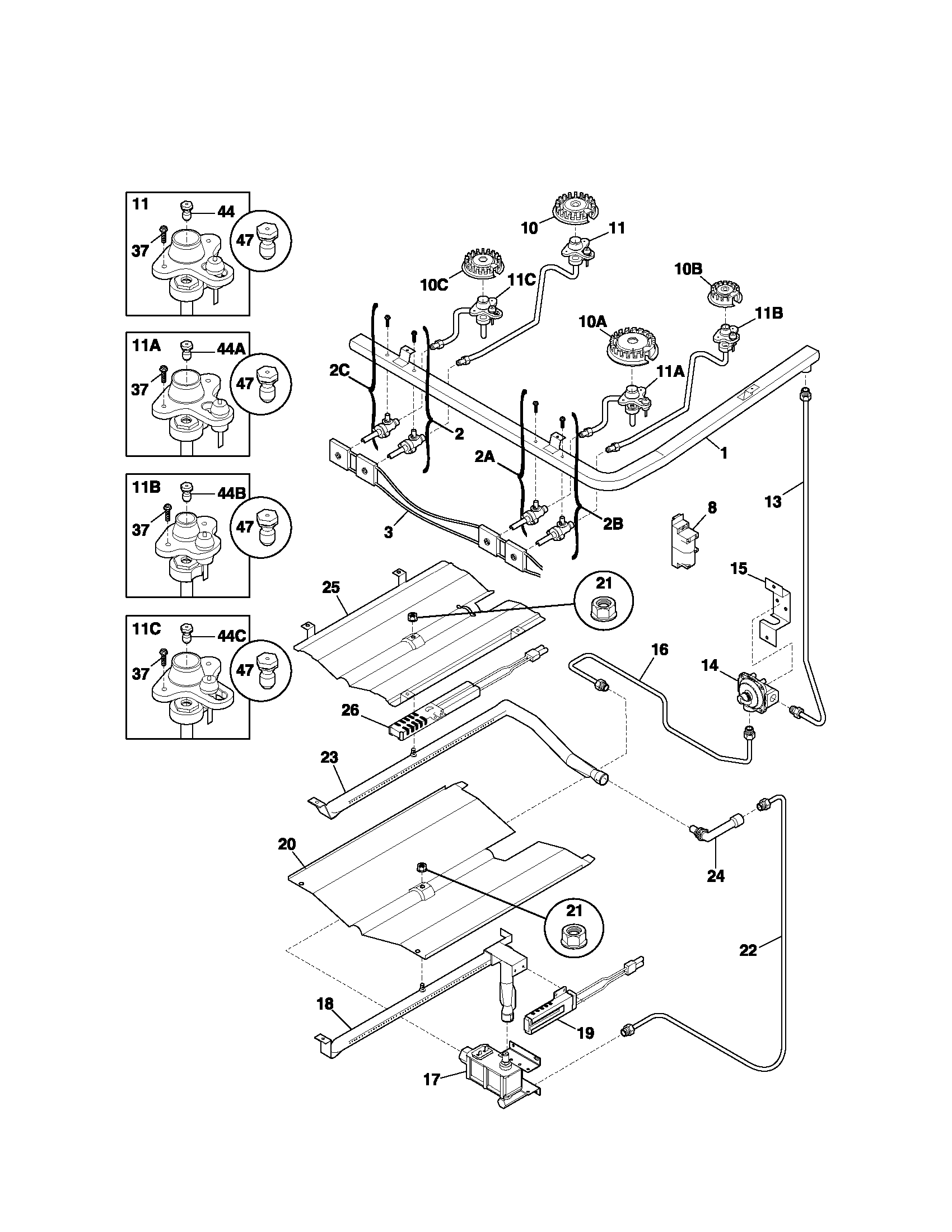 Kenmore 79075609102 burner diagram