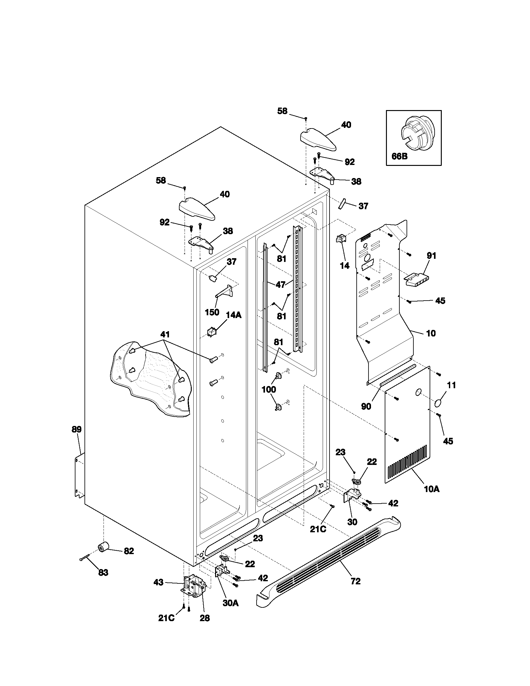 Kenmore 25351234103 cabinet diagram
