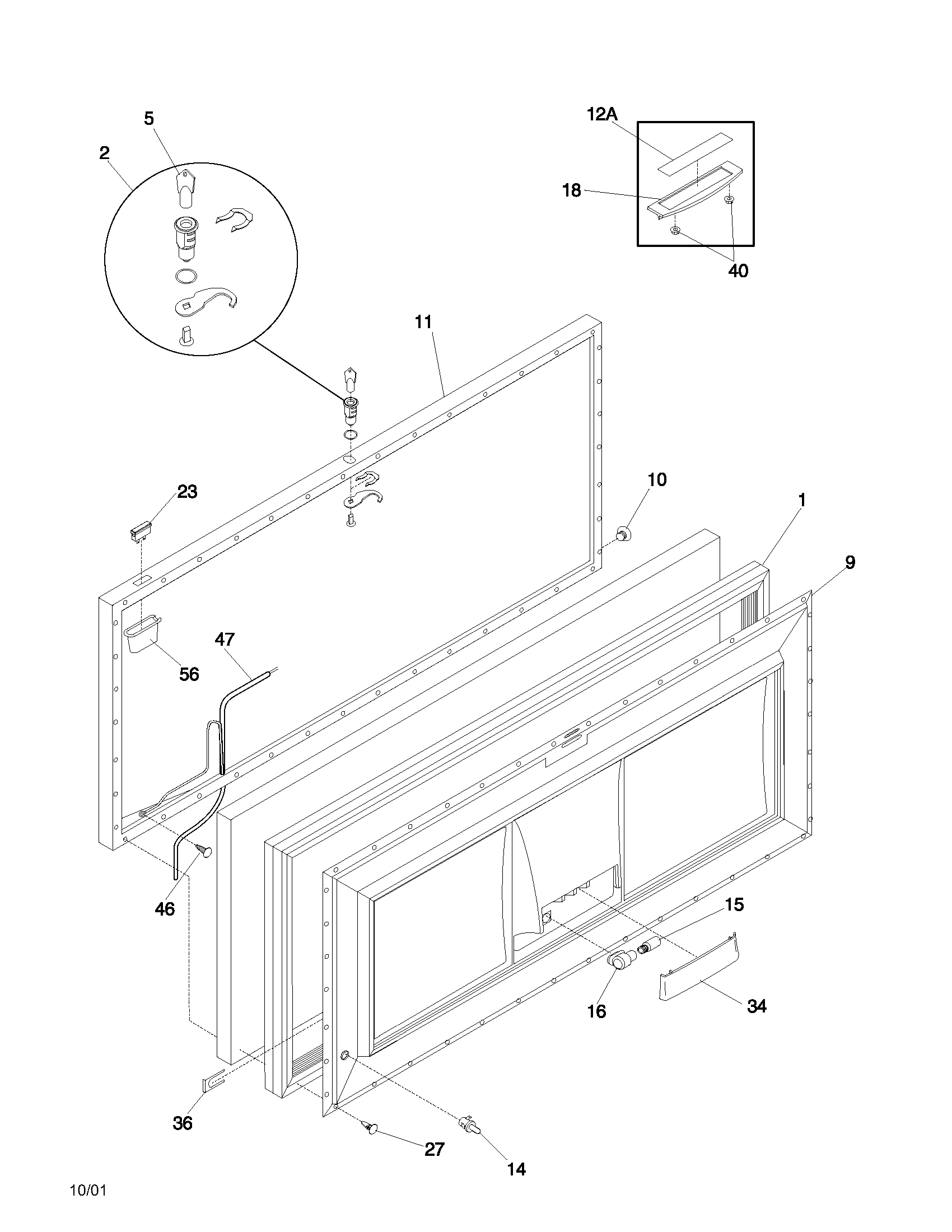 Frigidaire FFC15C4AW0 door diagram