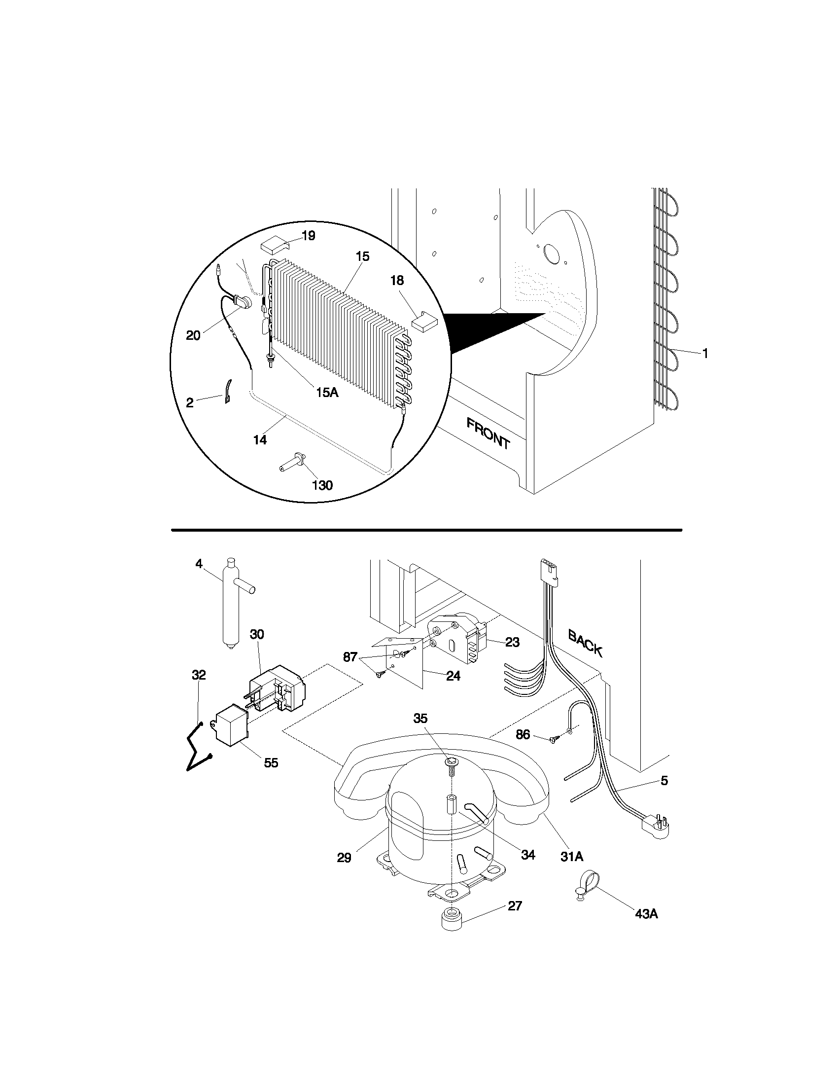 Universal/Multiflex (Frigidaire) MFU20F3GW10 system diagram