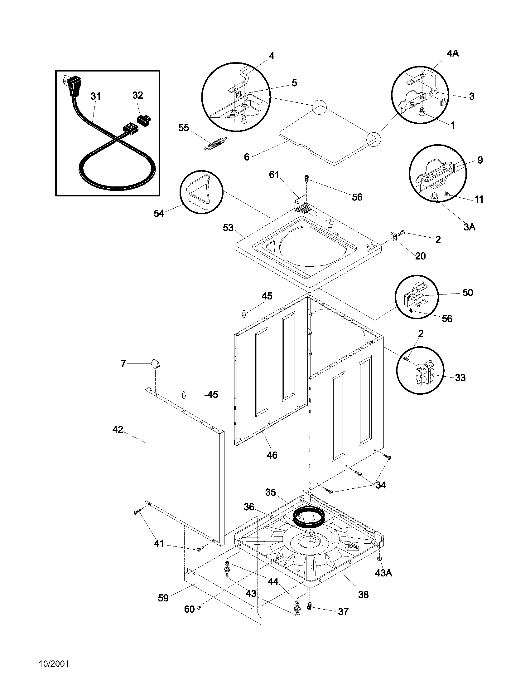 Frigidaire CRWS1879AS0 wshr cab,top diagram