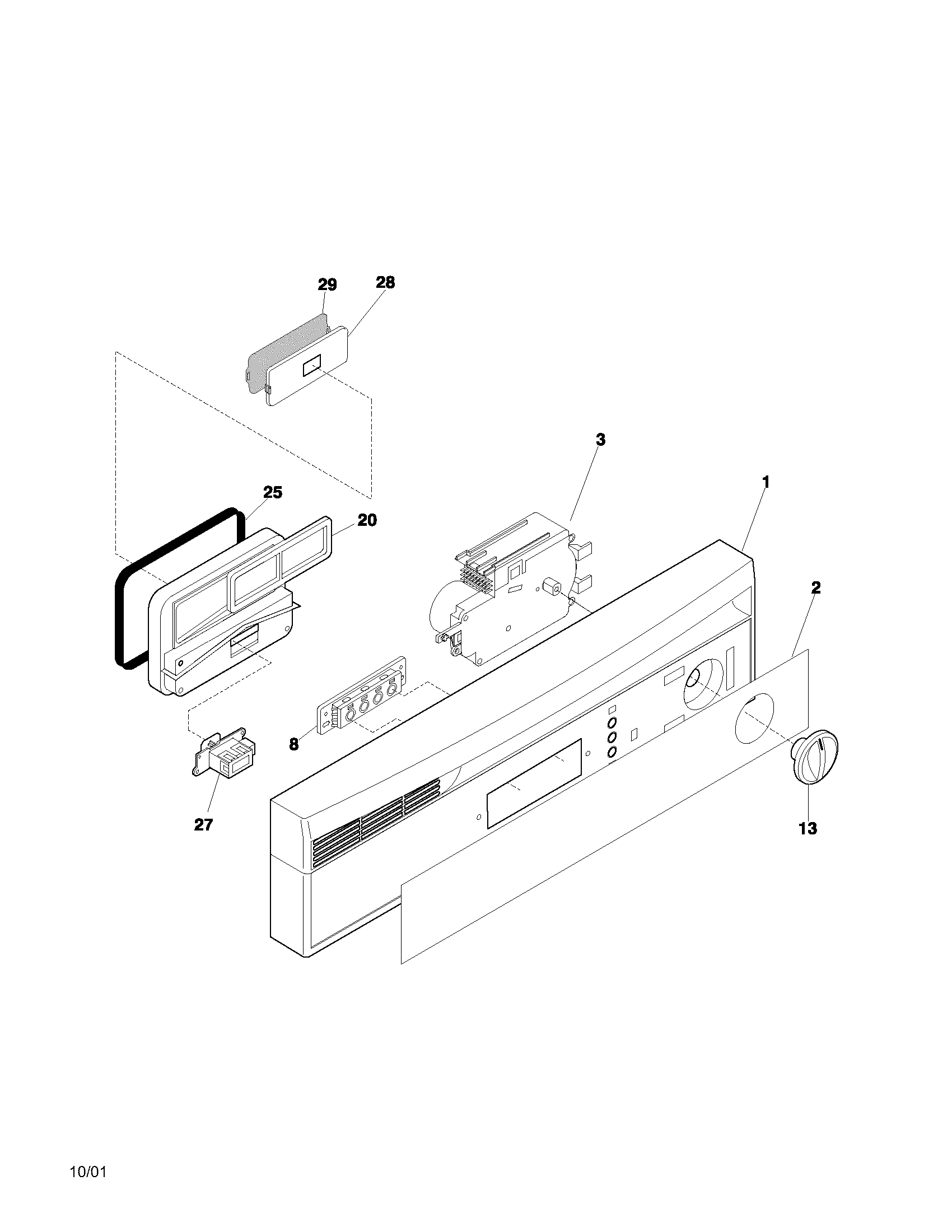 Frigidaire FDB421RFR6 control panel diagram
