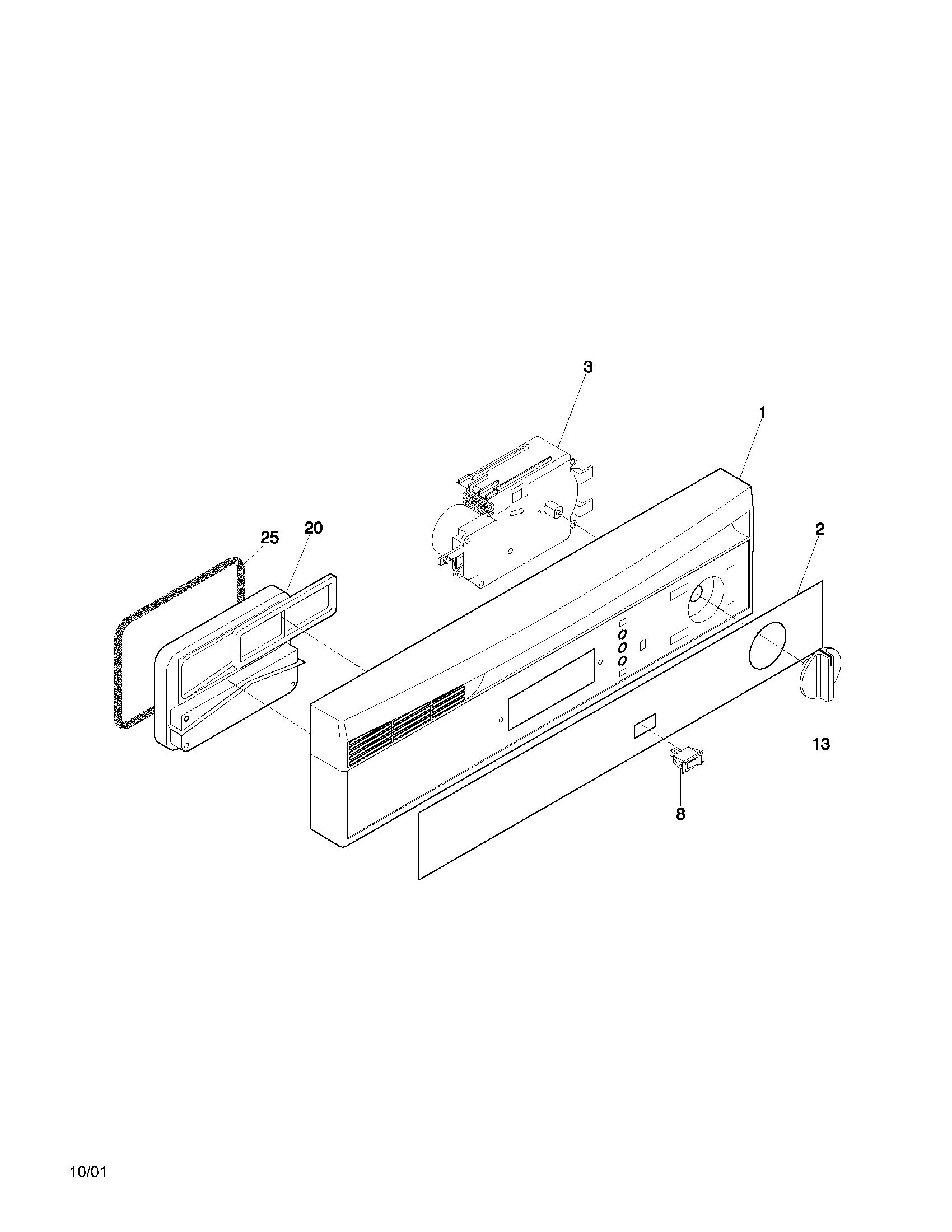 Universal/Multiflex (Frigidaire) MDB124BAS0 control panel diagram