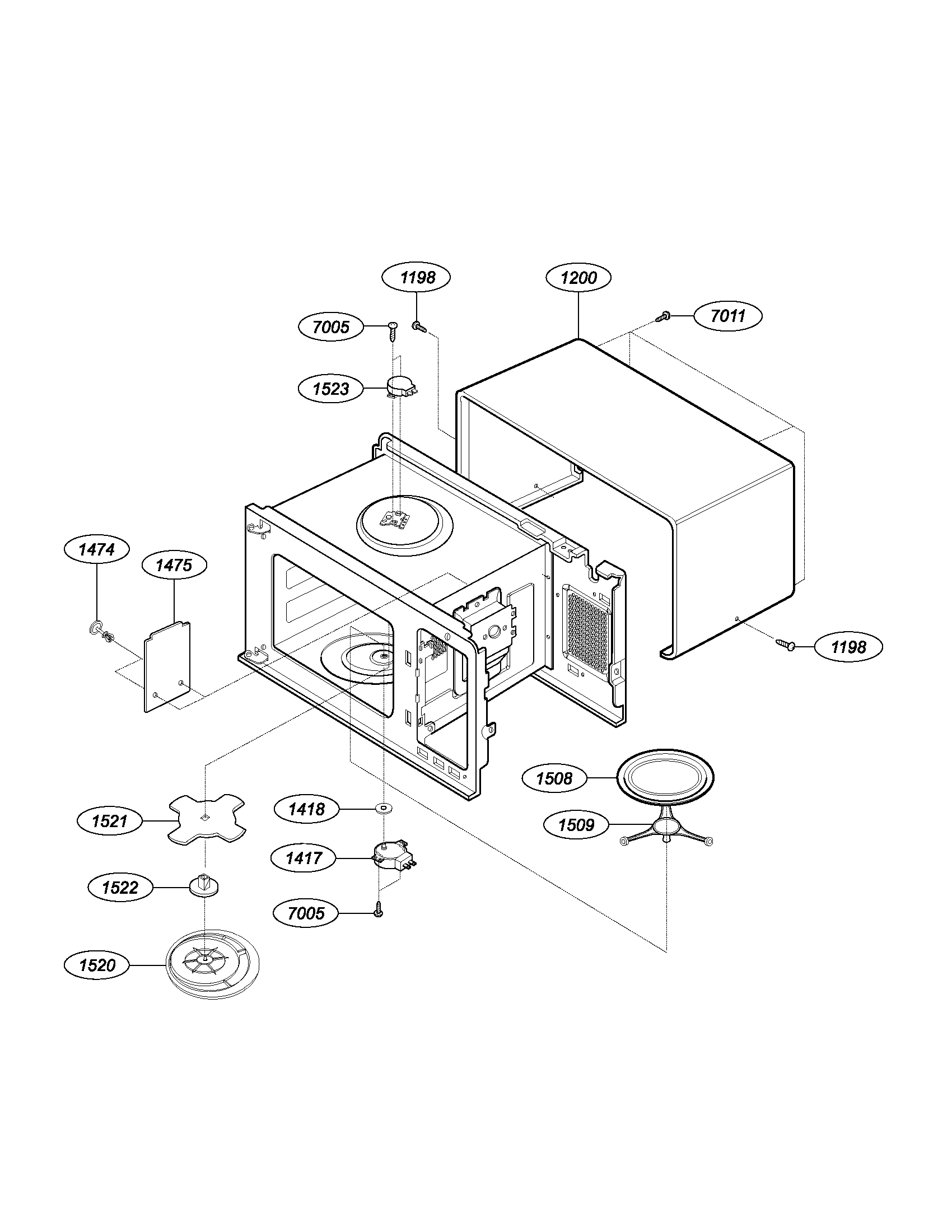 Frigidaire CPLMB186KCA oven cavity diagram