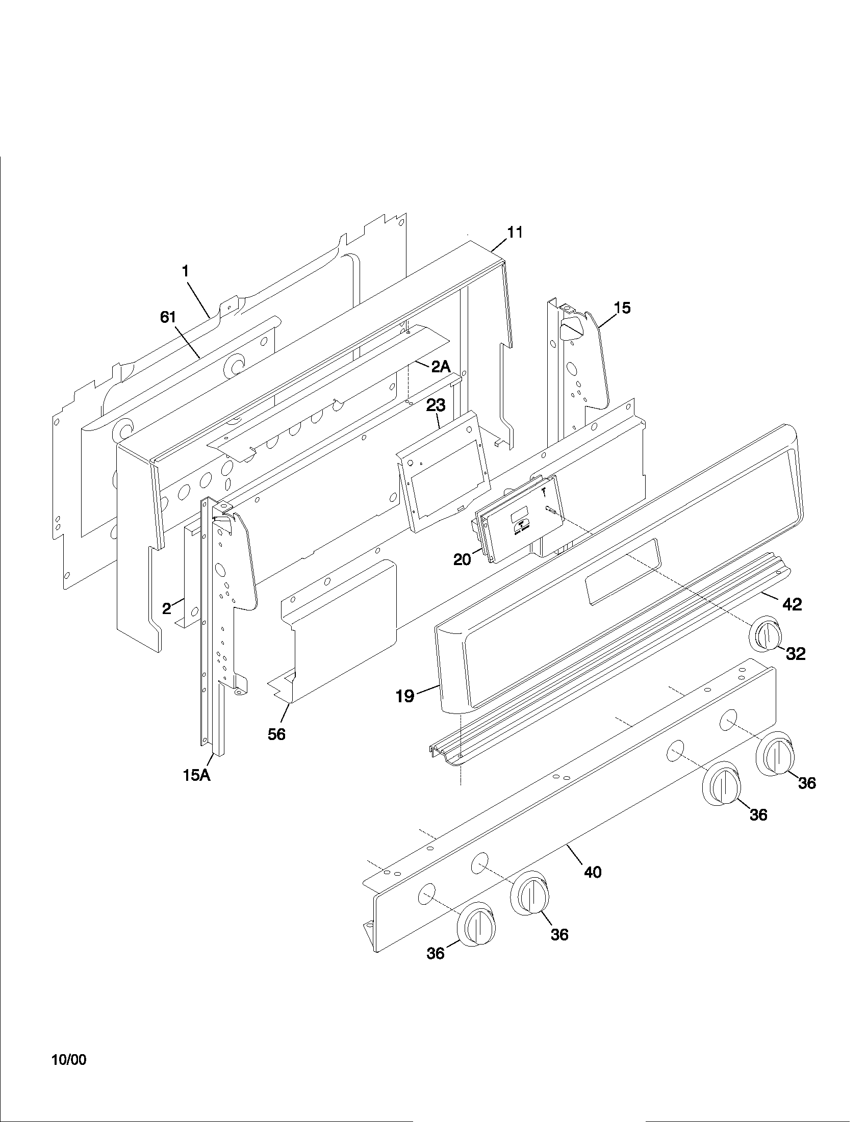 Tappan TGF351SHWB backguard diagram