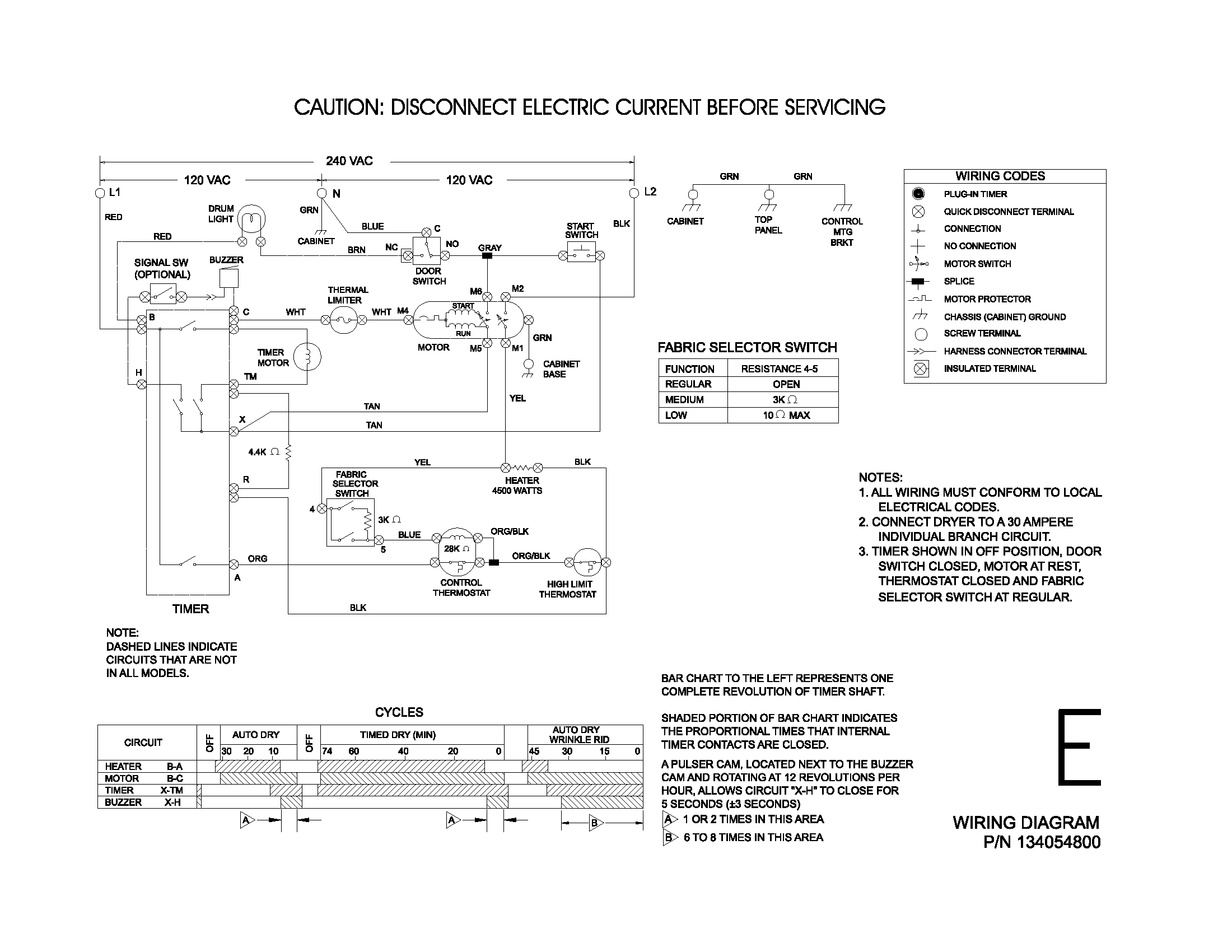 Frigidaire GLER331AS0 134054800 wiring diagram diagram