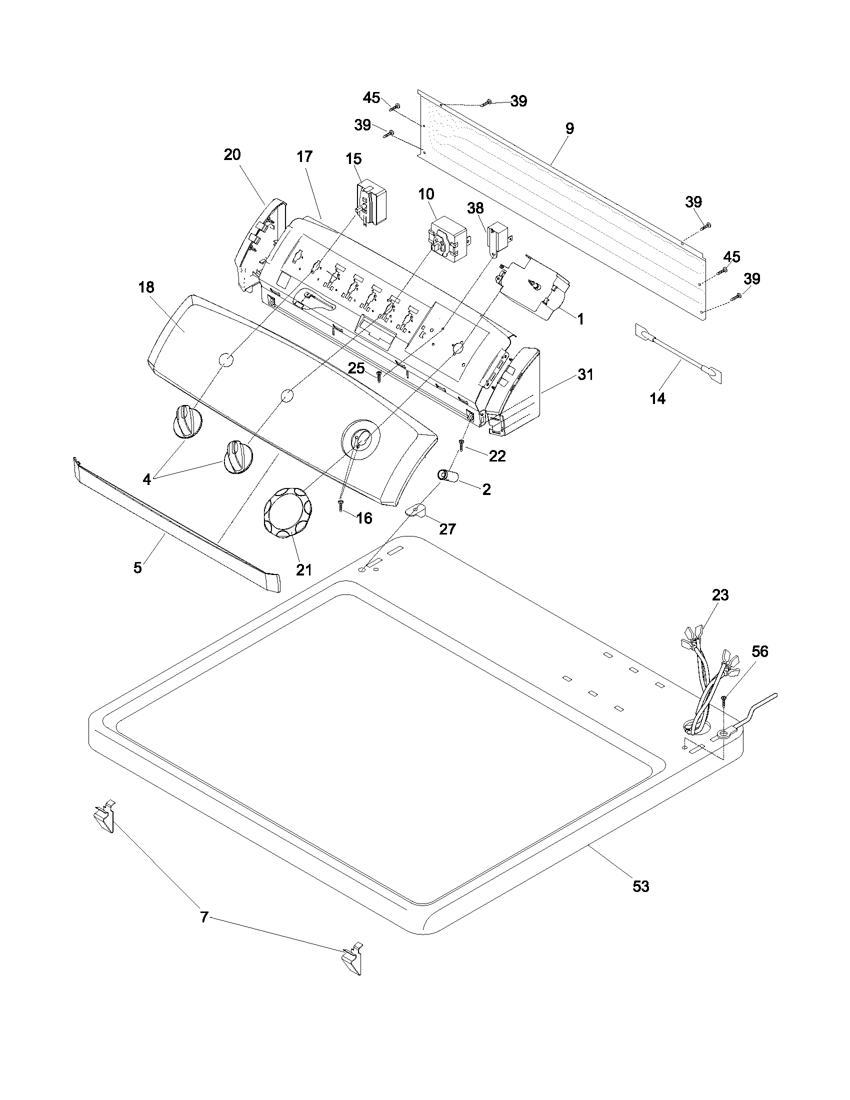 Frigidaire FER331AS0 control panel diagram