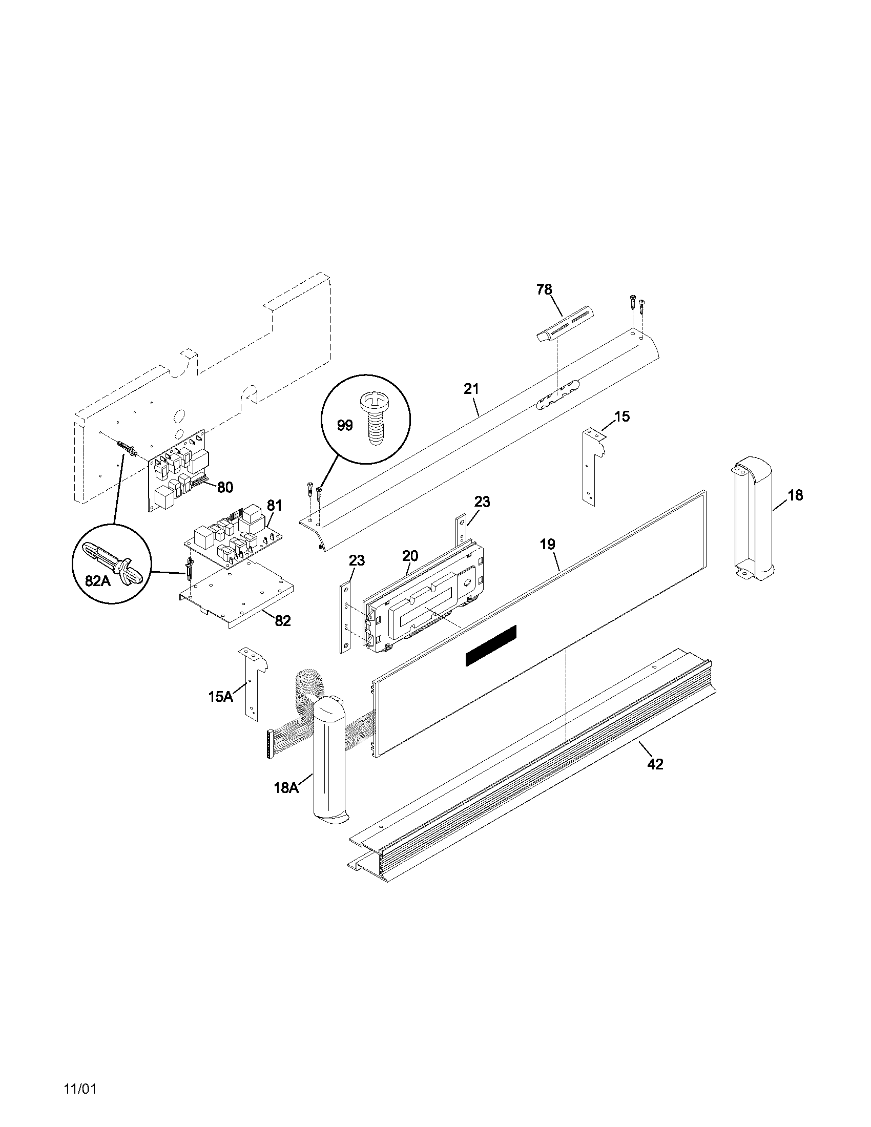 Frigidaire GLEB27T8ASA control panel diagram