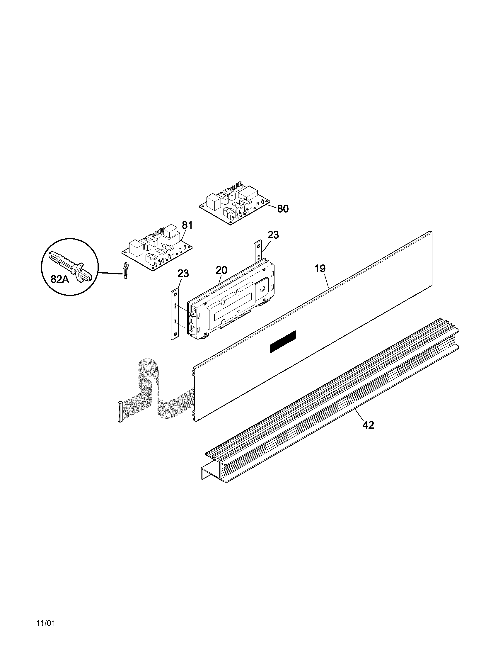 Frigidaire GLEB30T8ABA control panel diagram