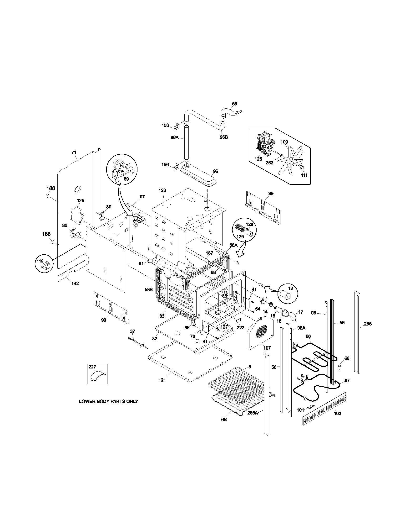 Frigidaire PLEB27T8ACA lower oven diagram