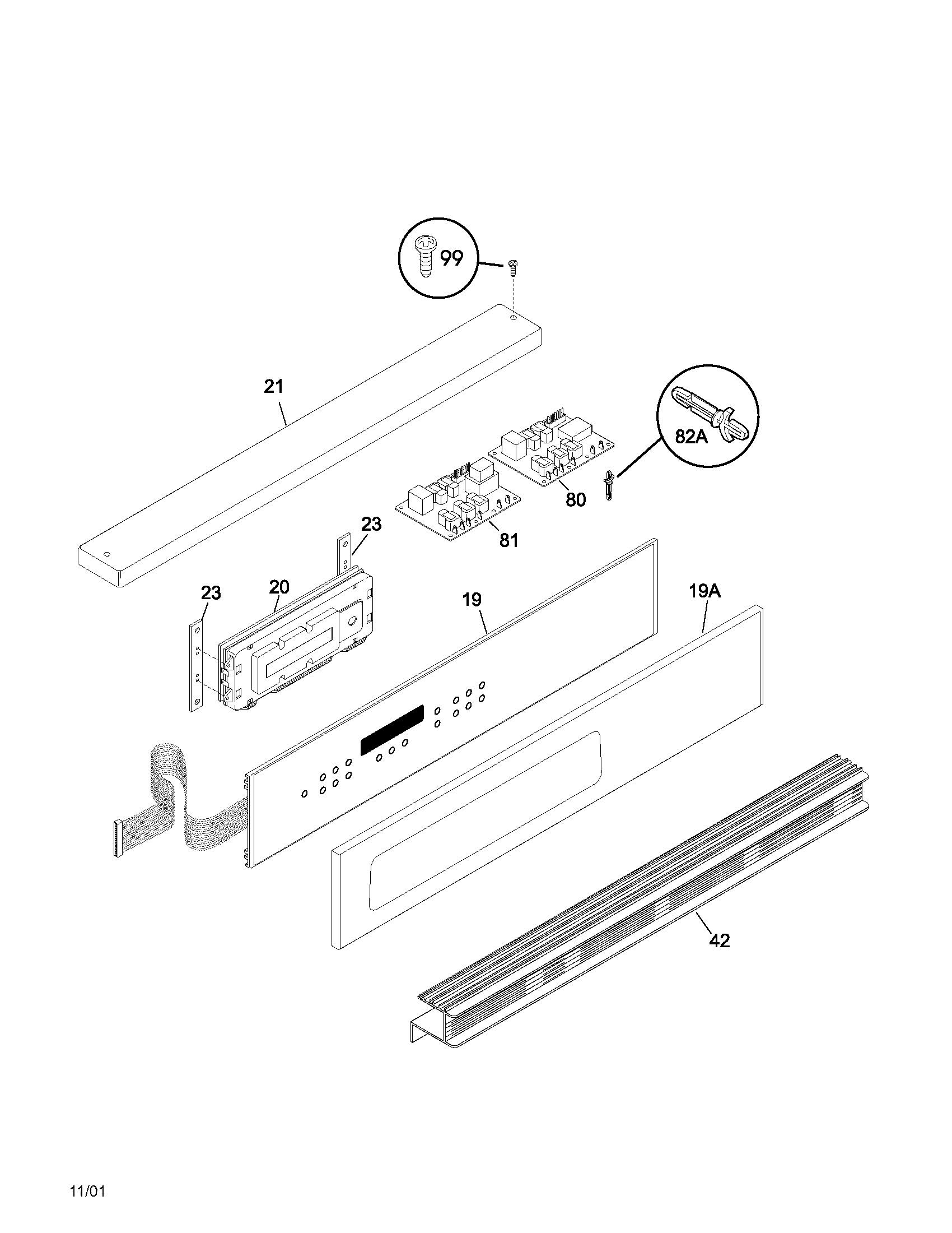 Frigidaire PLEB30T8ACA control panel diagram