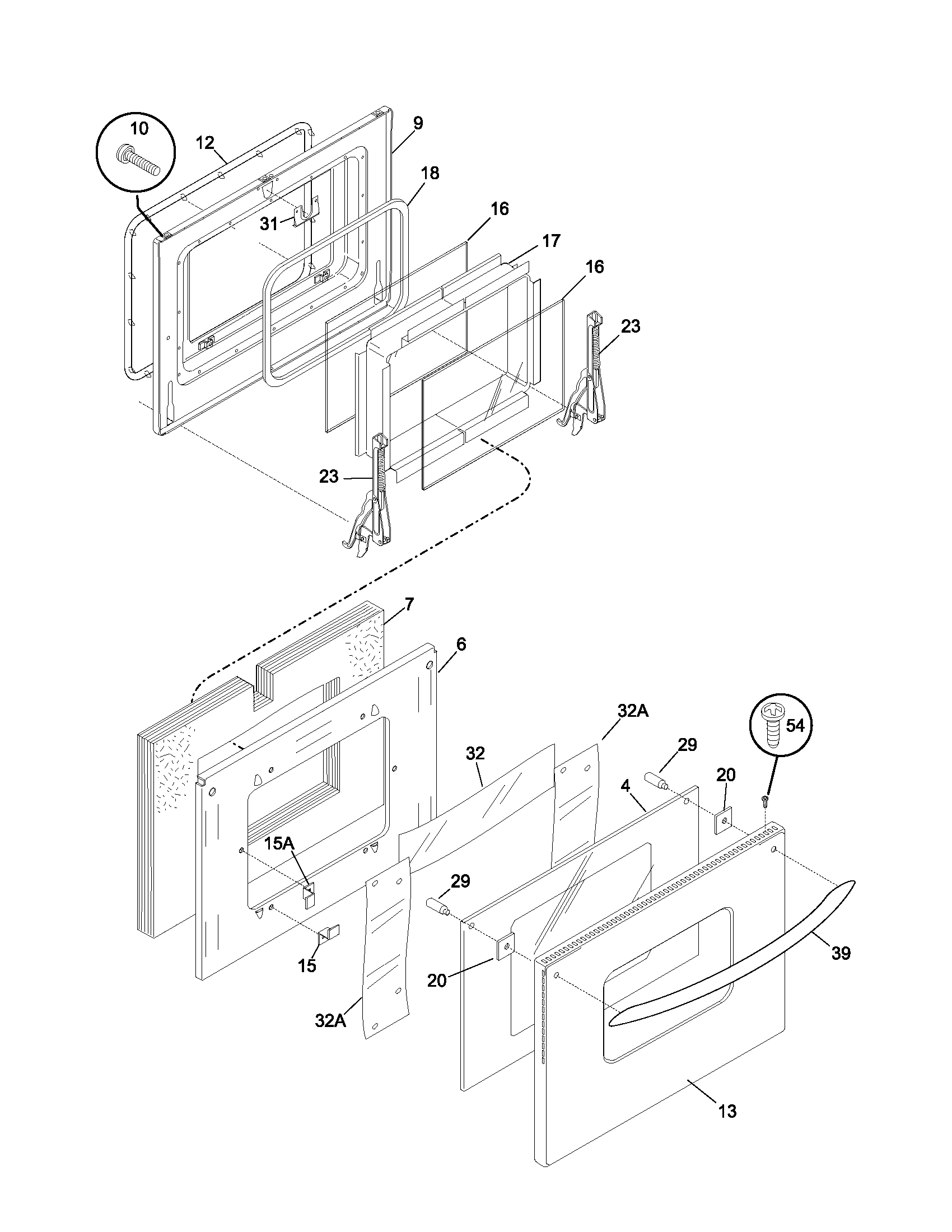 Frigidaire PLEB30T8ACA doors diagram