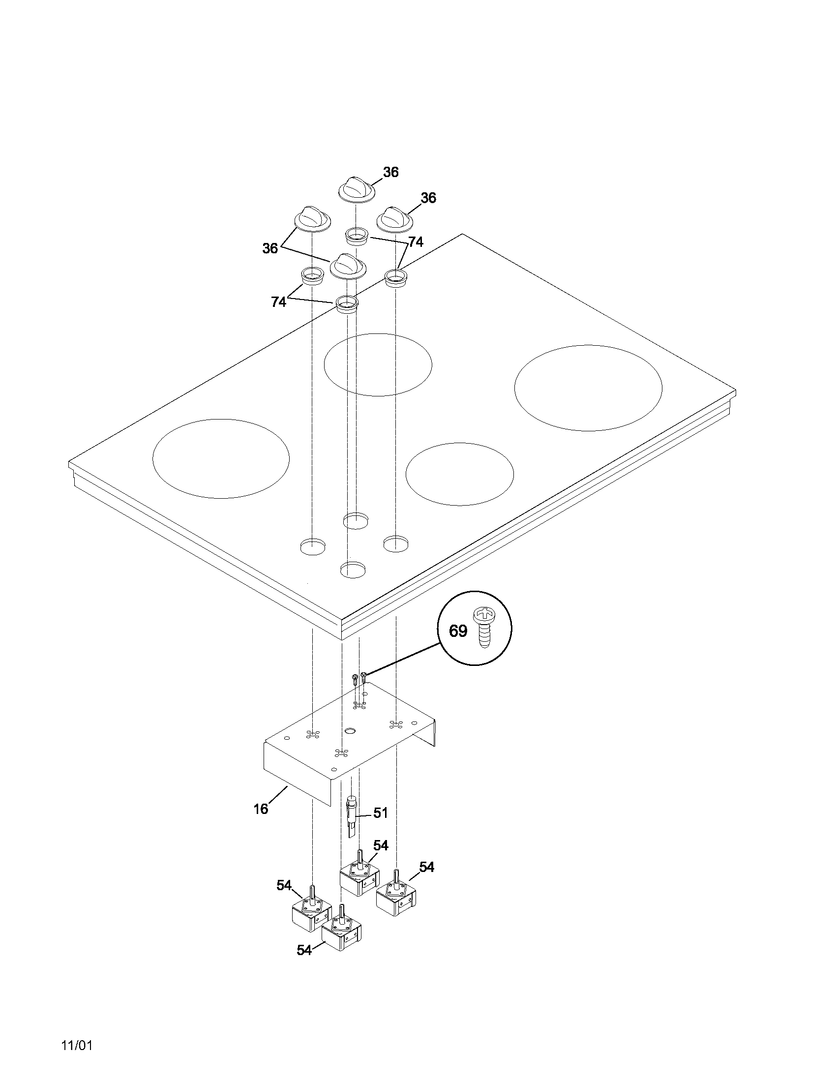 Frigidaire FEC32S6ABA control panel diagram