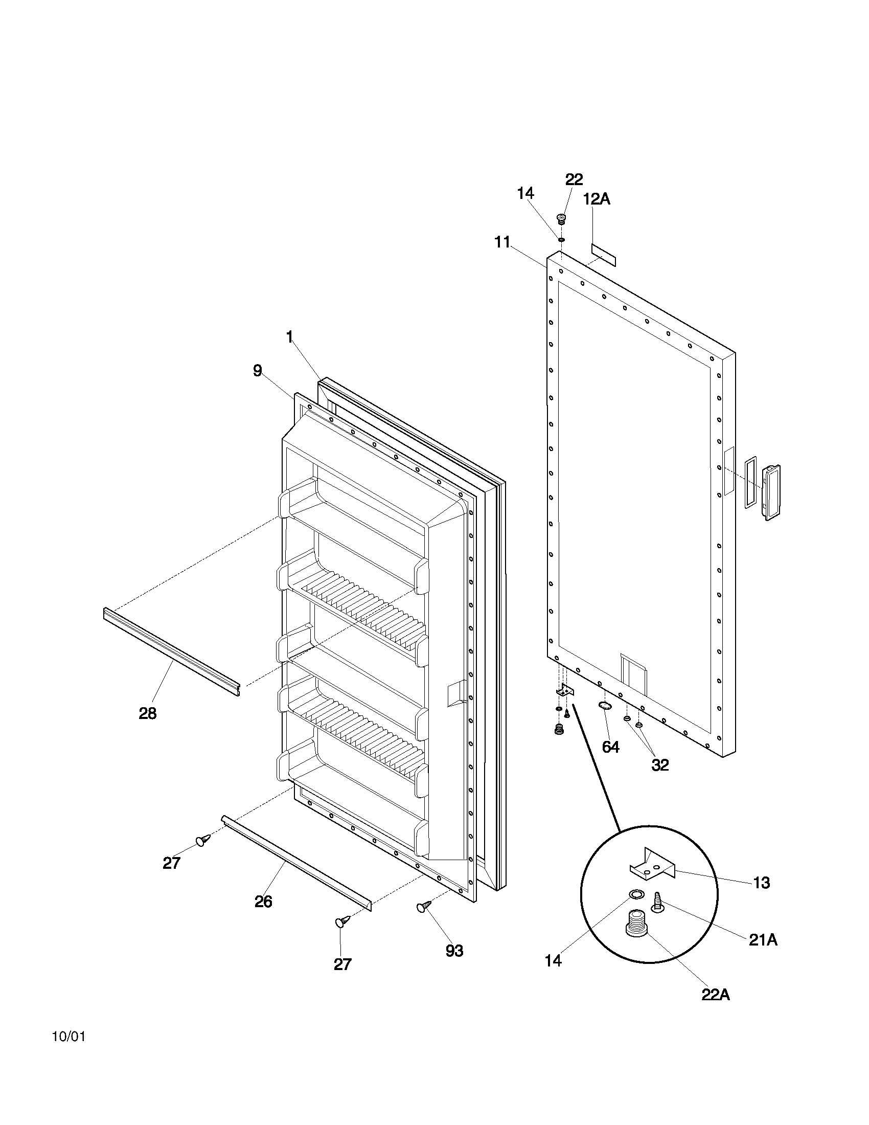Kenmore 25321411102 door diagram