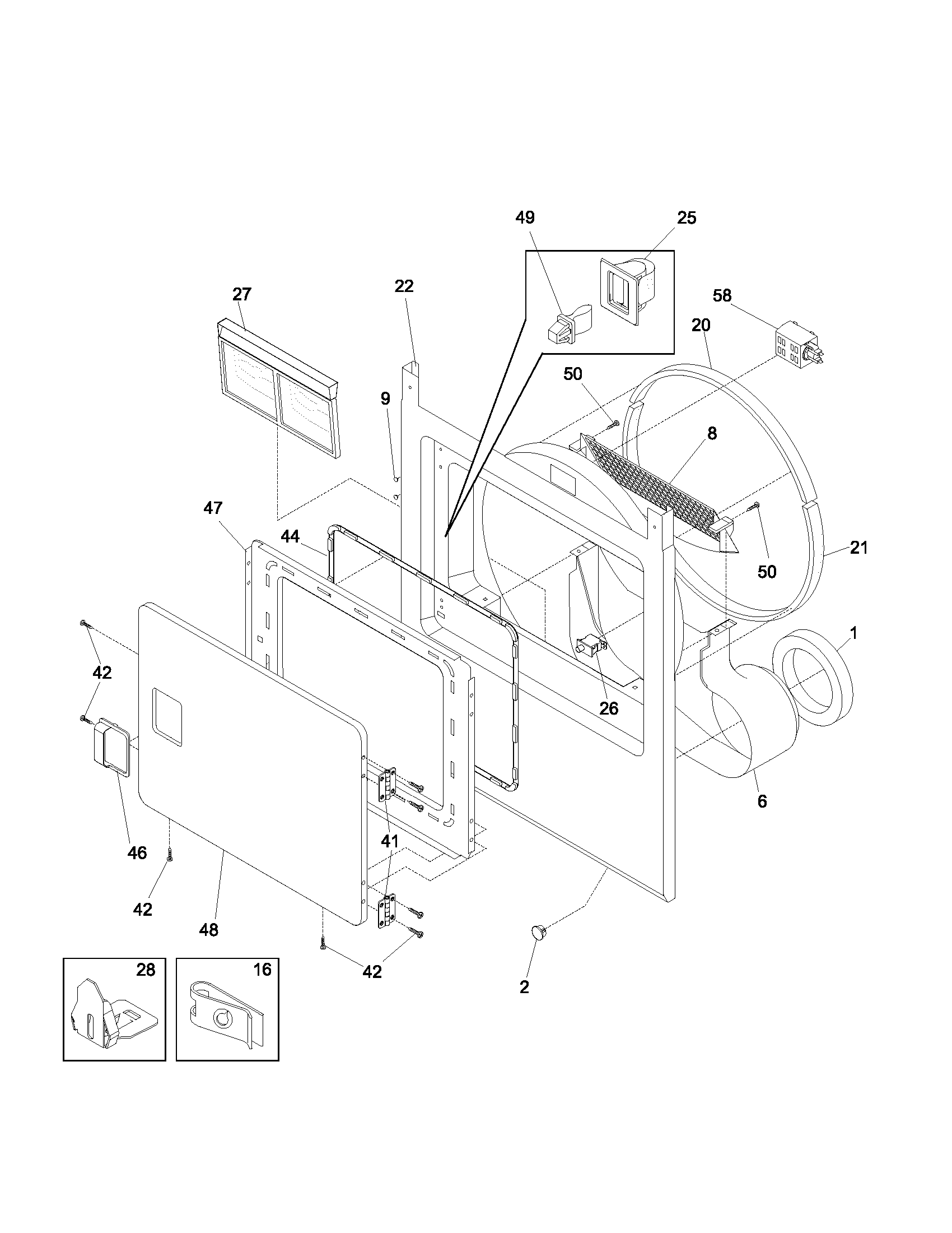 Kenmore 41791042001 frnt pnl,door diagram