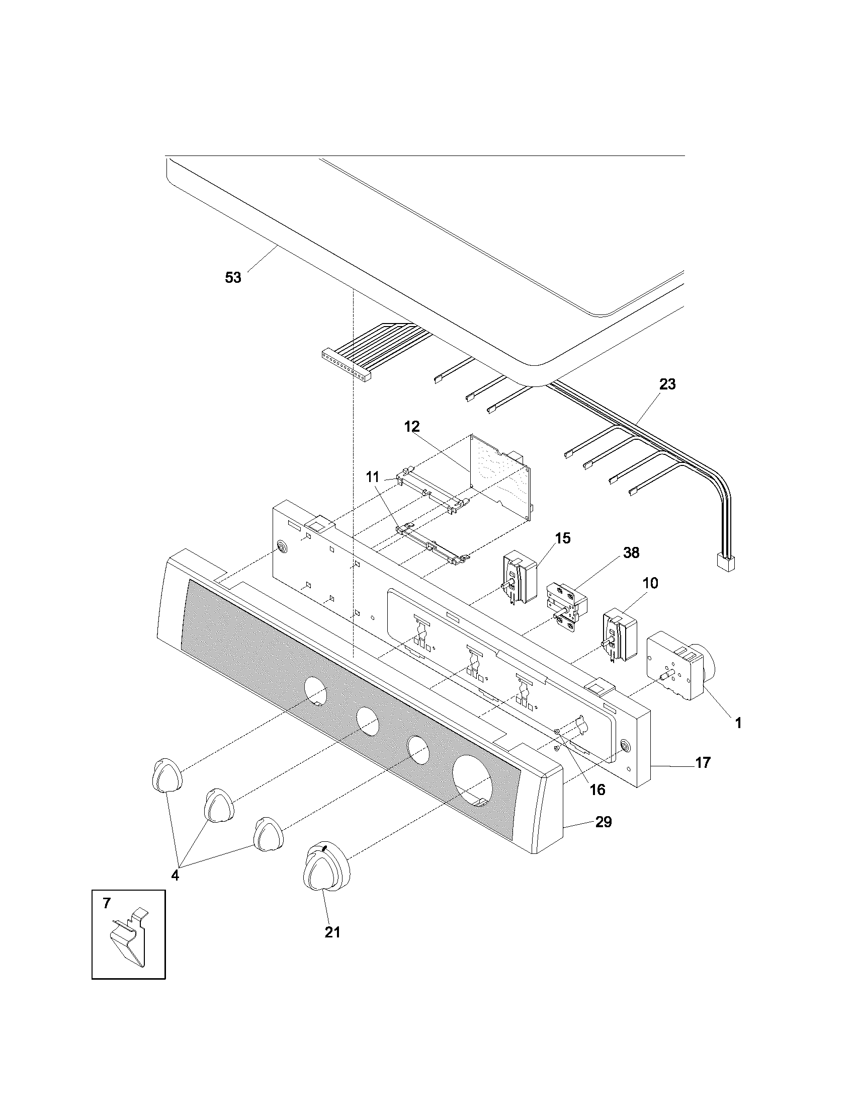 Kenmore 41791042001 control panel diagram