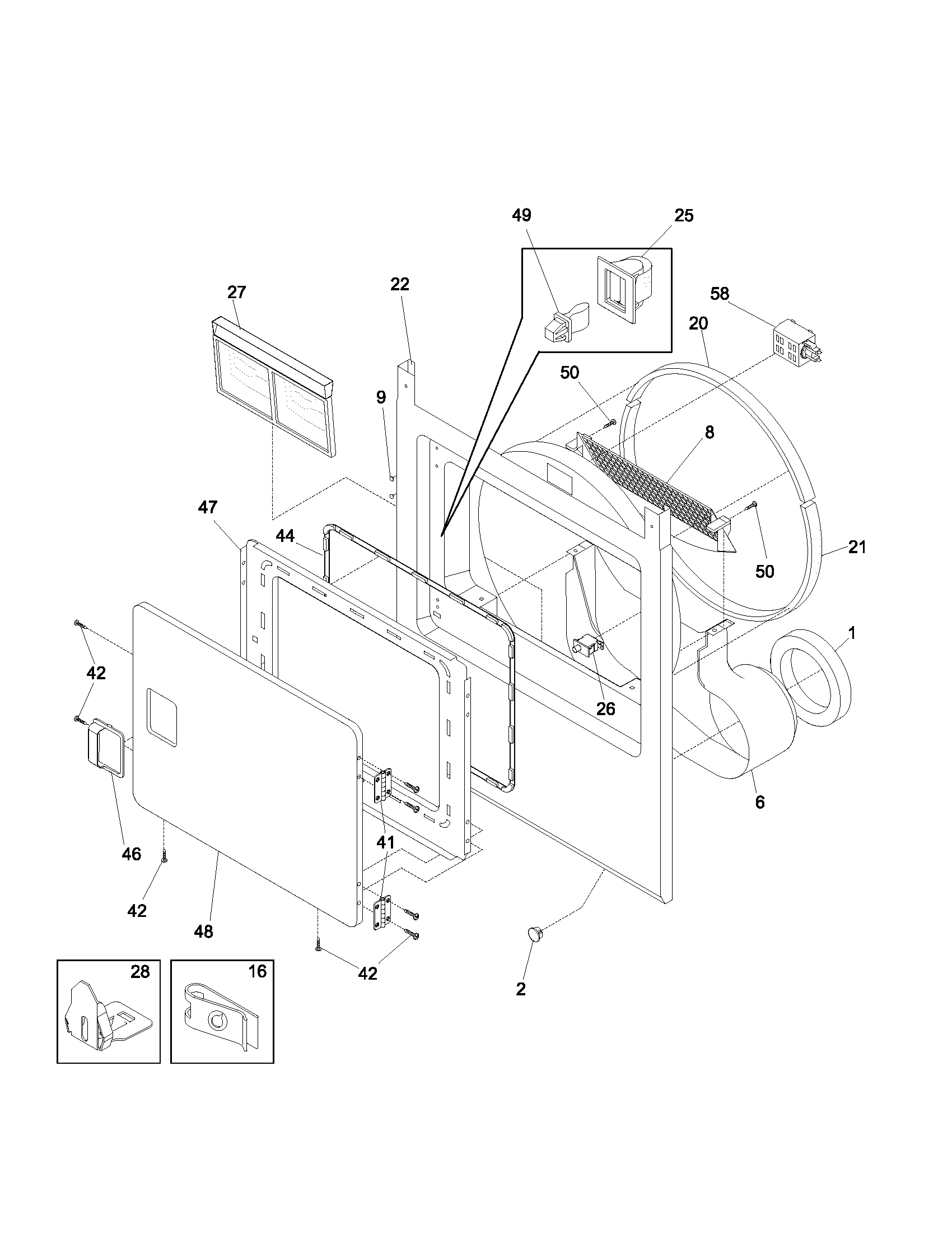 Kenmore 41782042101 frnt pnl,door diagram