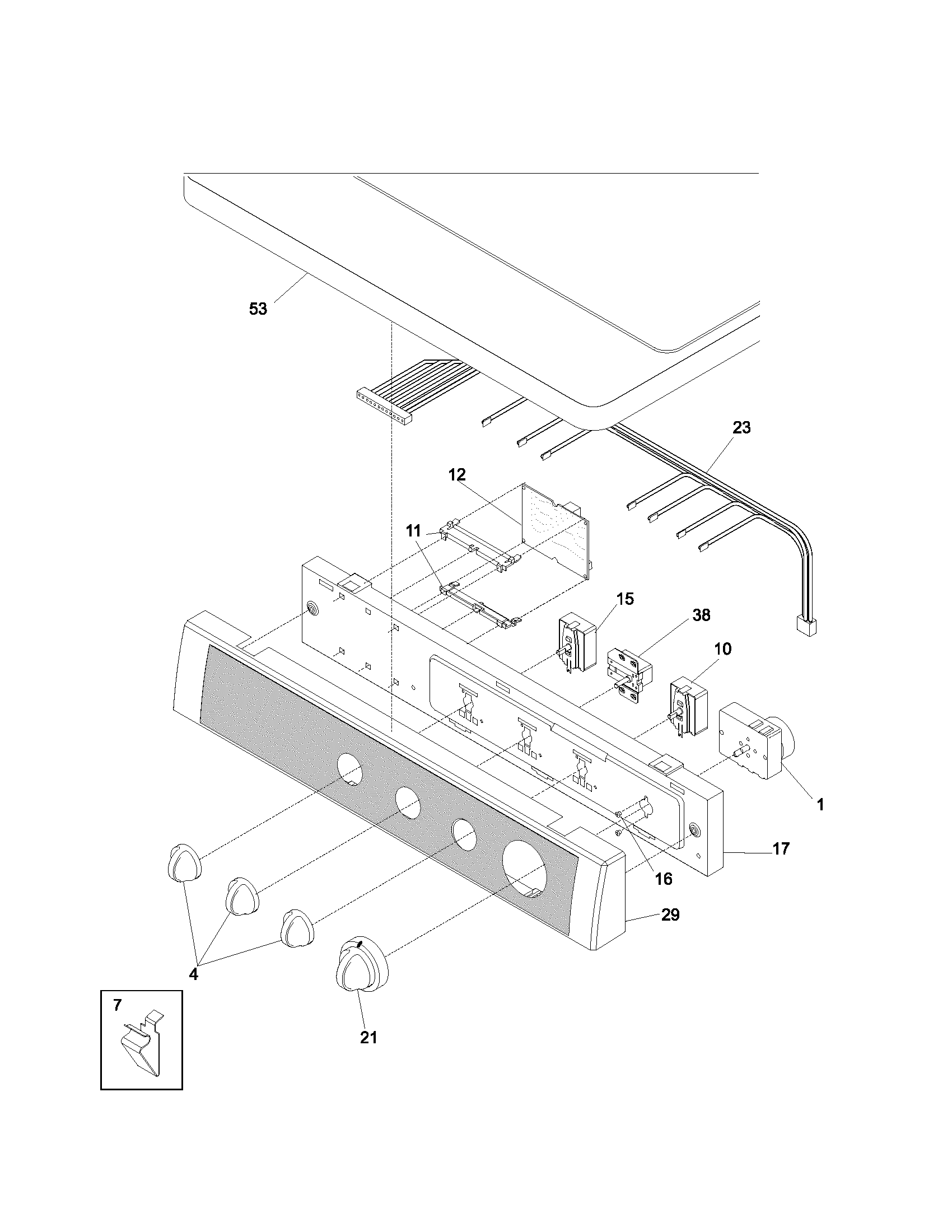 Kenmore 41782042101 control panel diagram