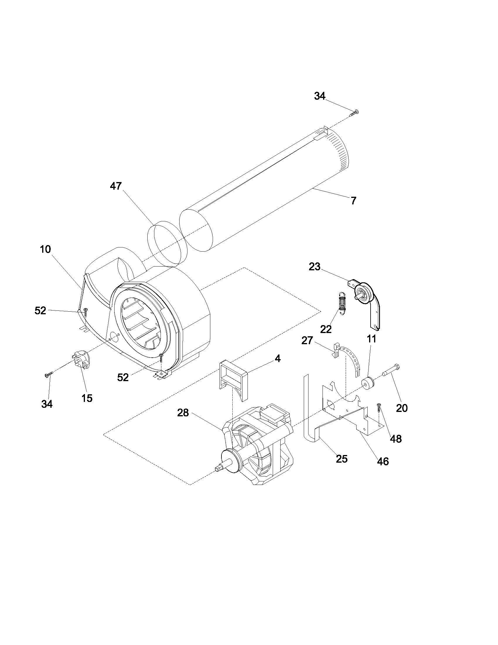 Kenmore 41782042101 motor,blower diagram