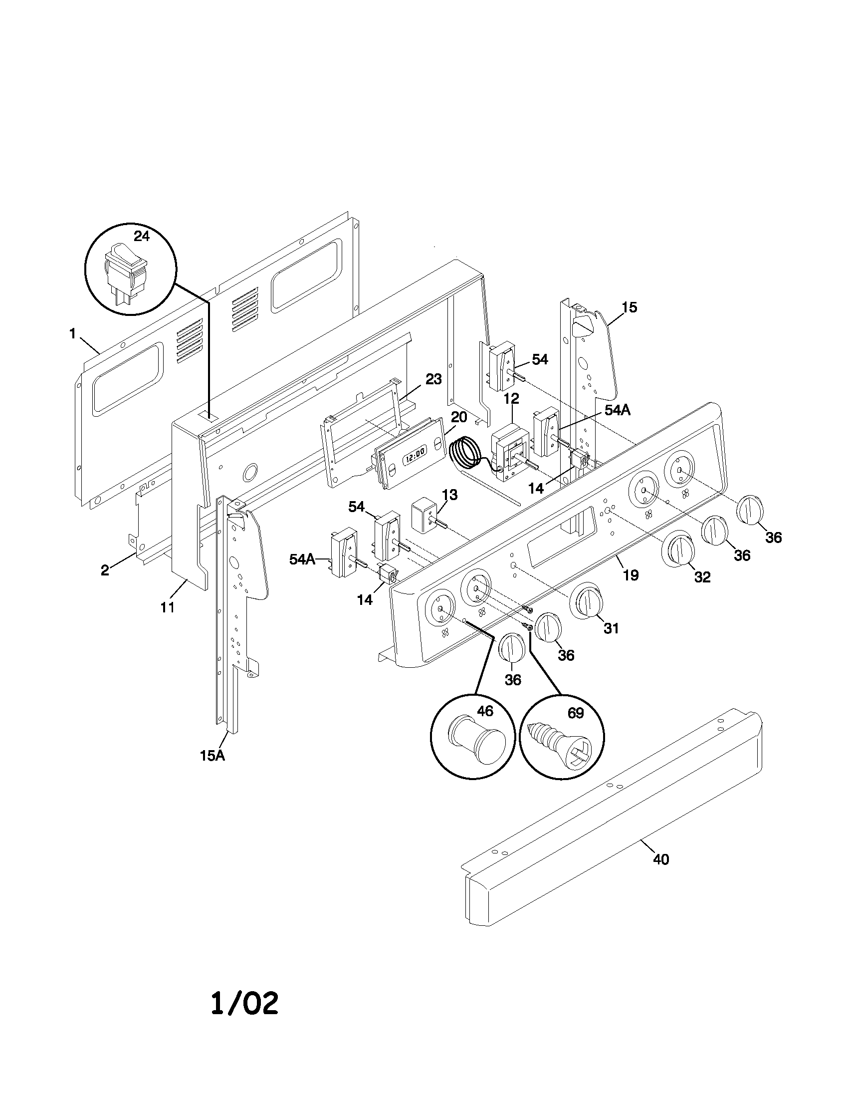 Frigidaire FEF336BGWF backguard diagram